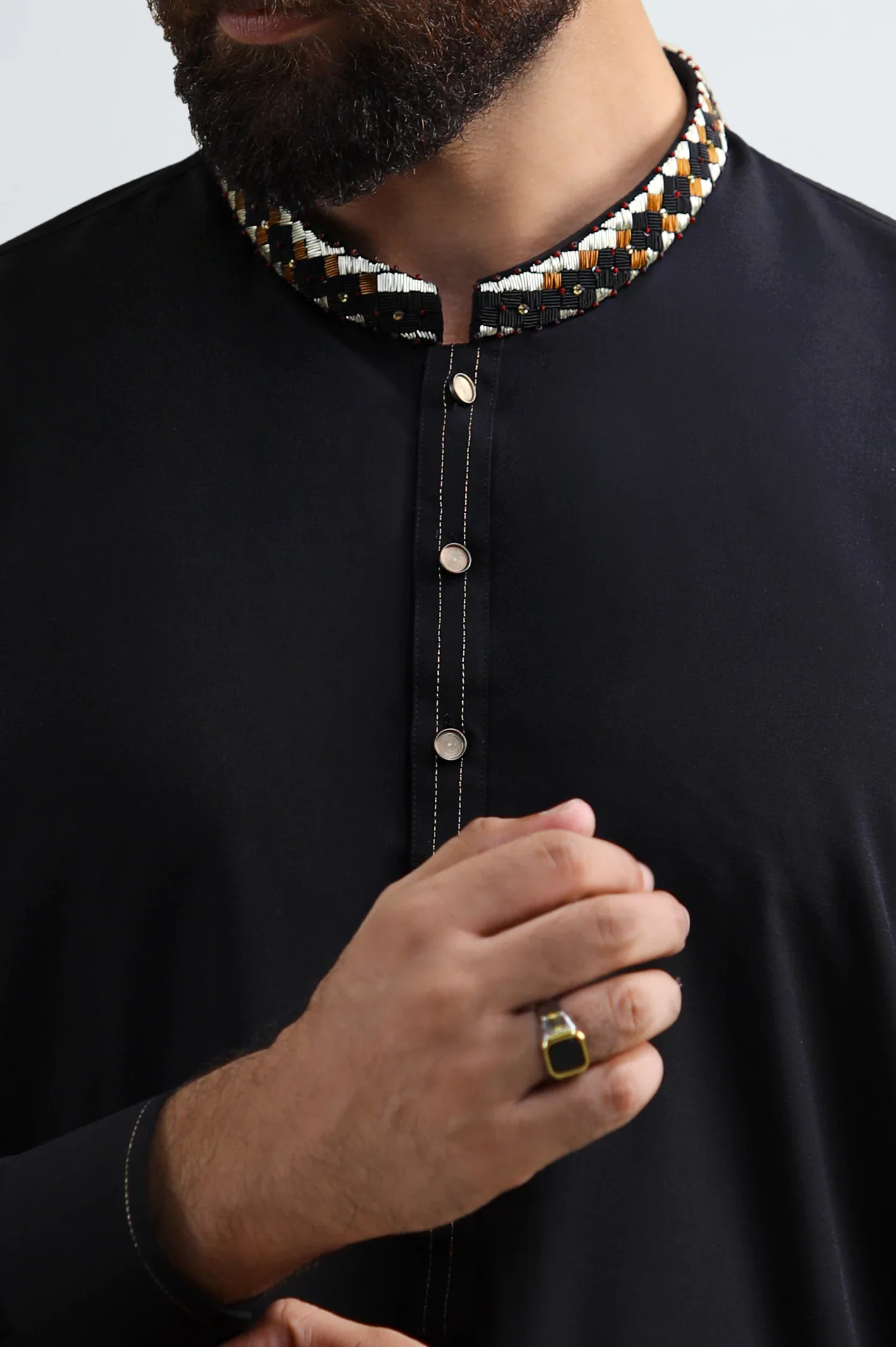 Black Wash & Wear Shalwar Kameez - Image 3