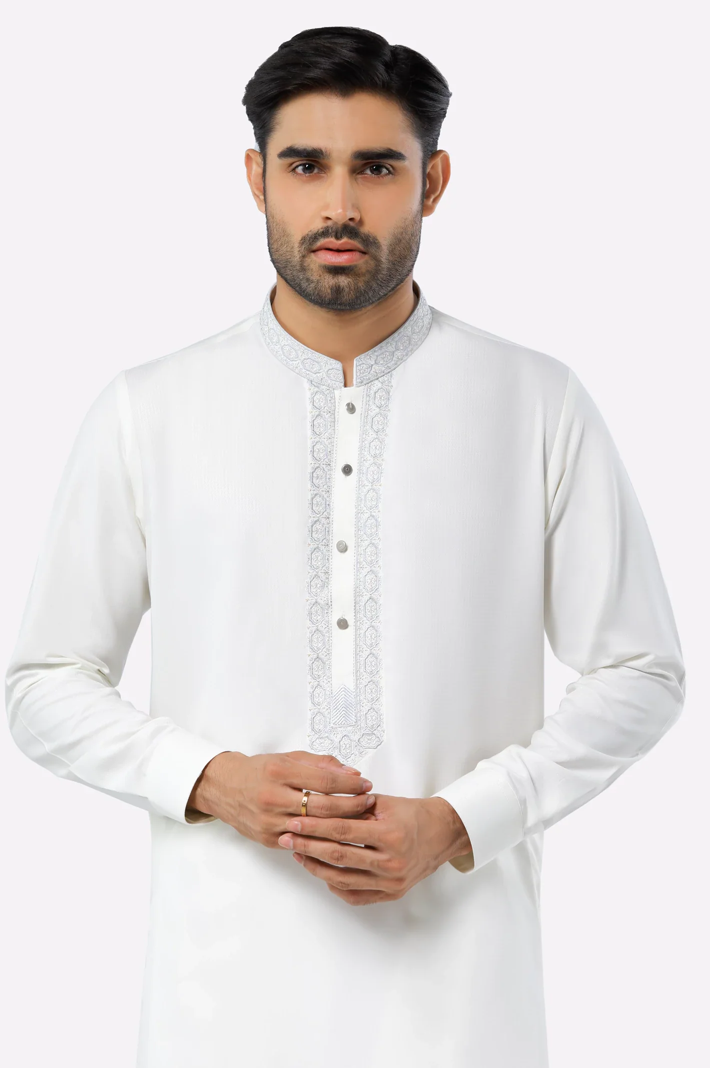 Off White Wash & Wear Shalwar Kameez