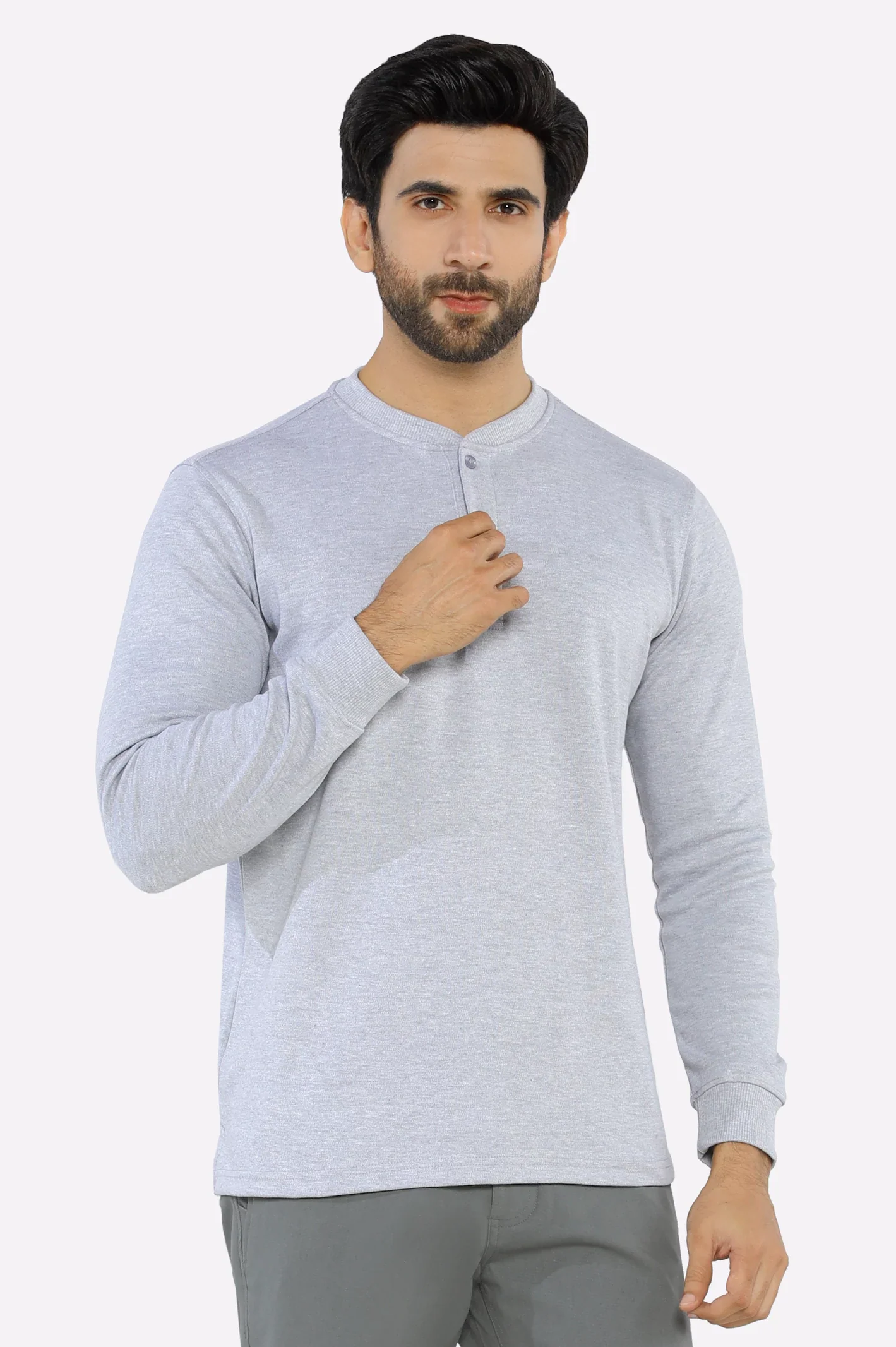 Heather Grey Full Sleeves T-Shirt