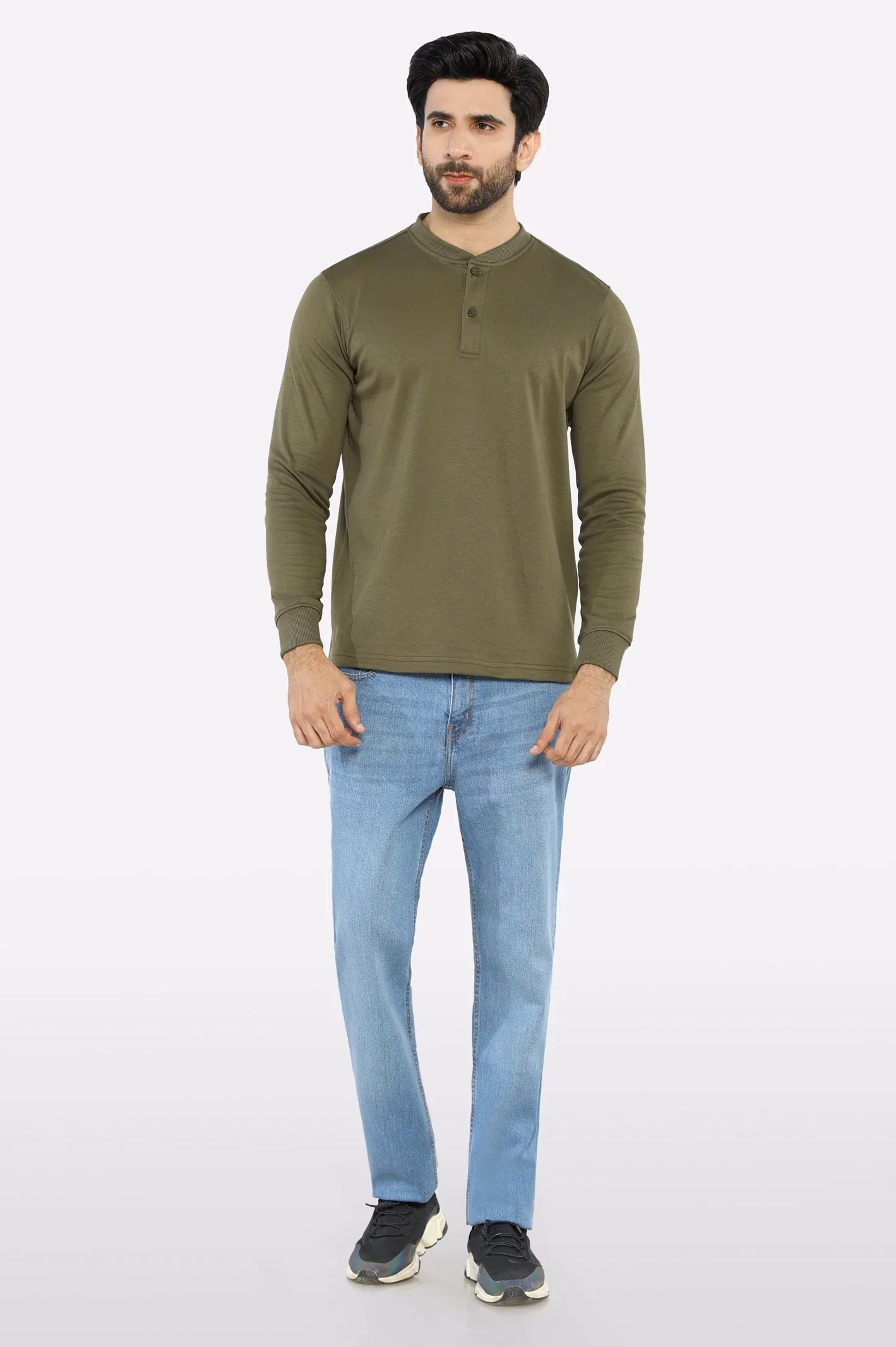 Olive Full Sleeves T-Shirt - Image 2