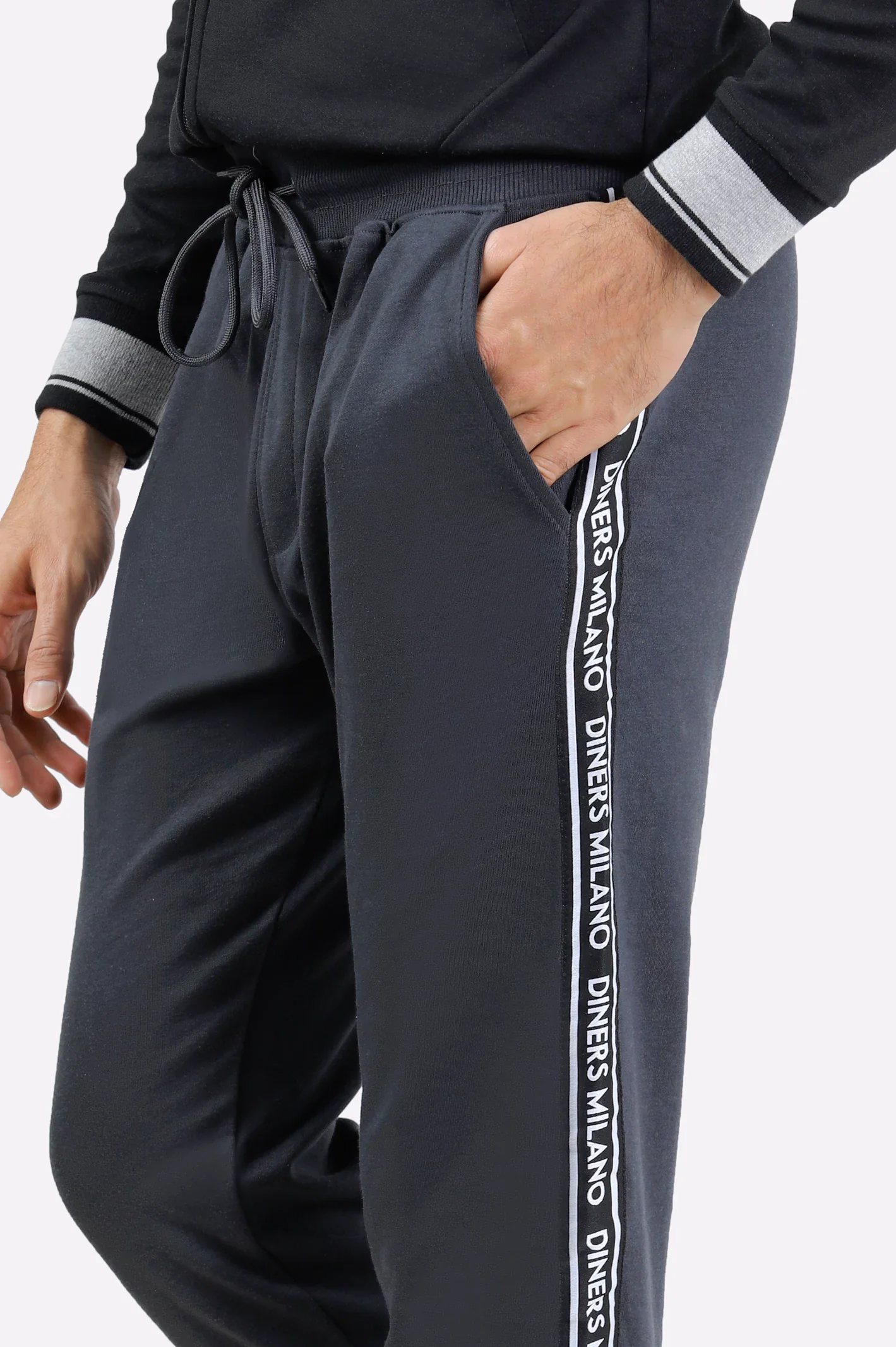 Charcoal Casual Knitted Trouser - Image 2