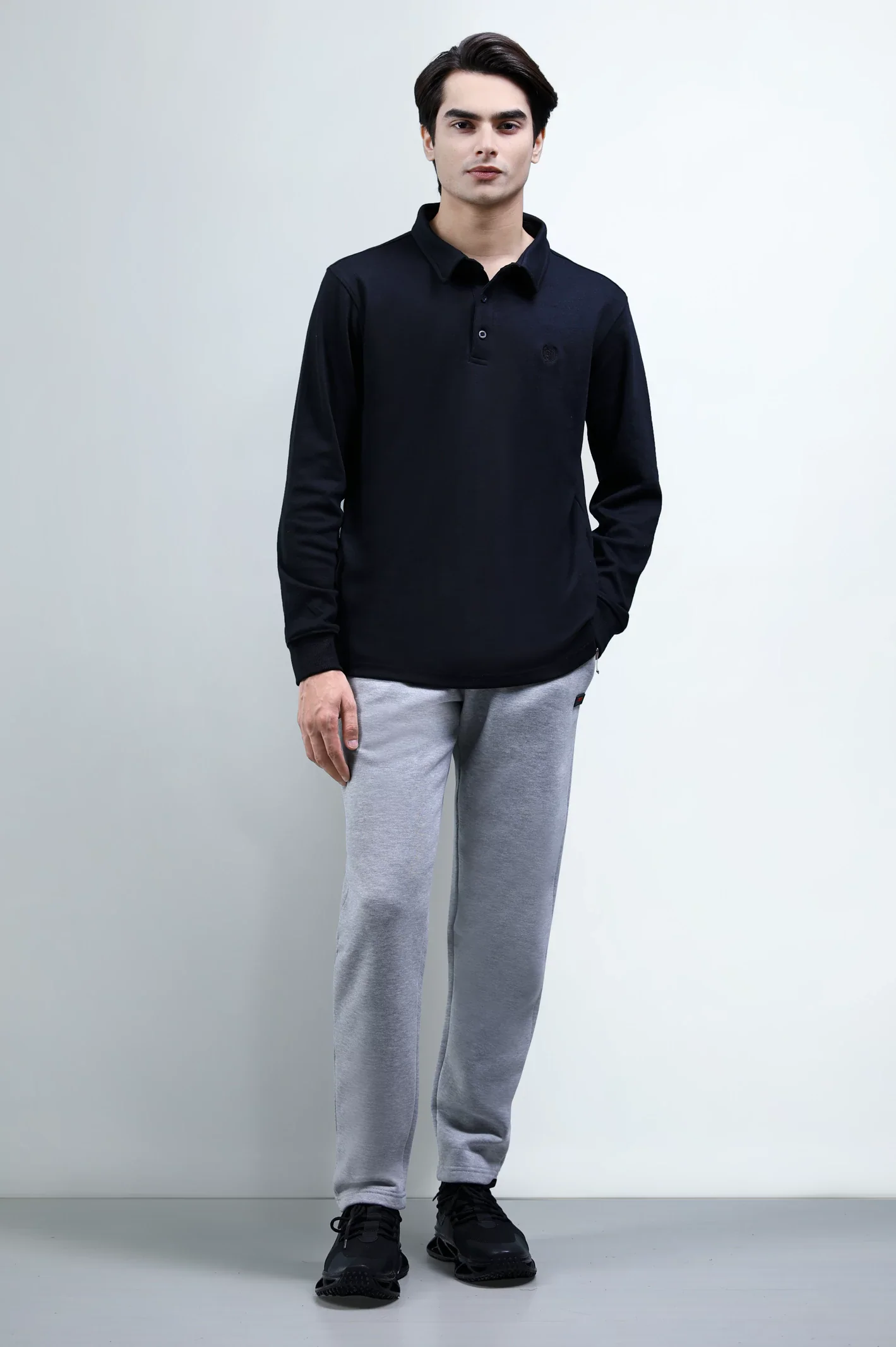 Black Long Sleeves Polo - Image 2