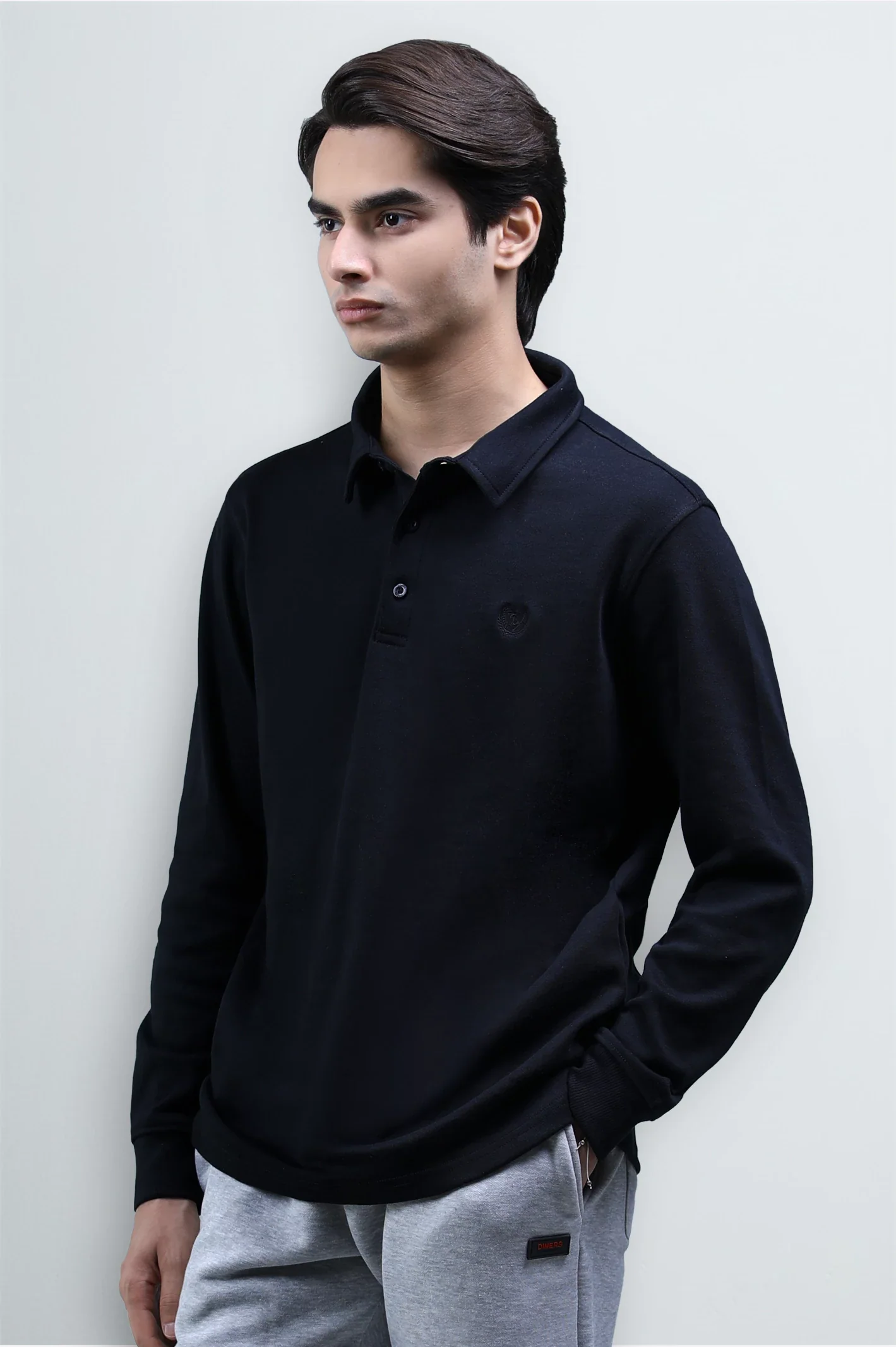 Black Long Sleeves Polo - Image 3
