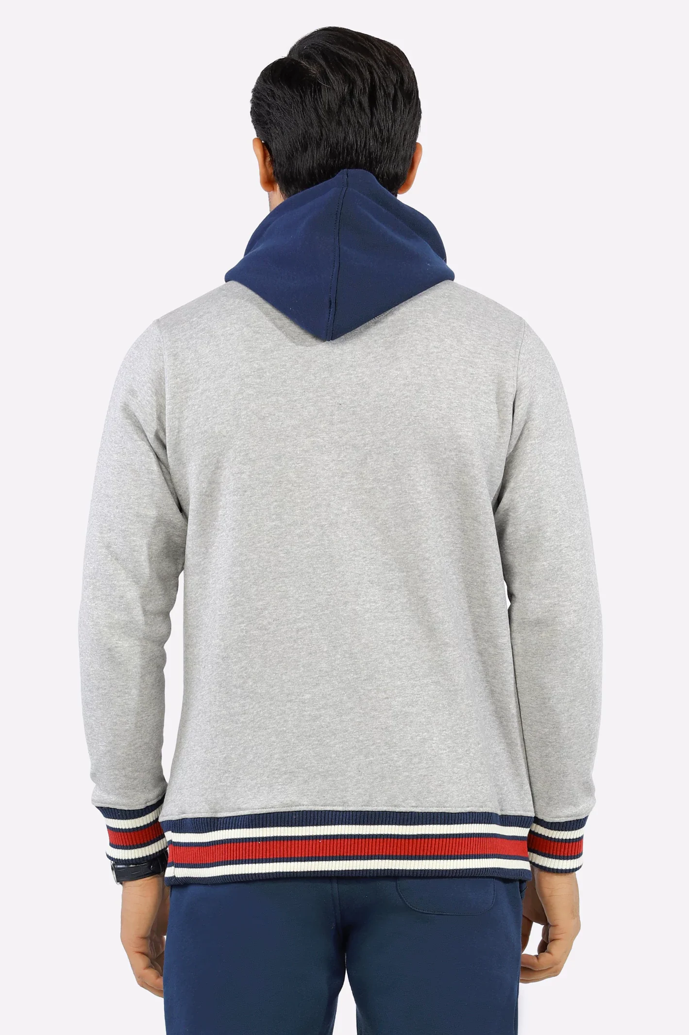 Heather Grey Embroidered Pullover Hoodie - Image 5