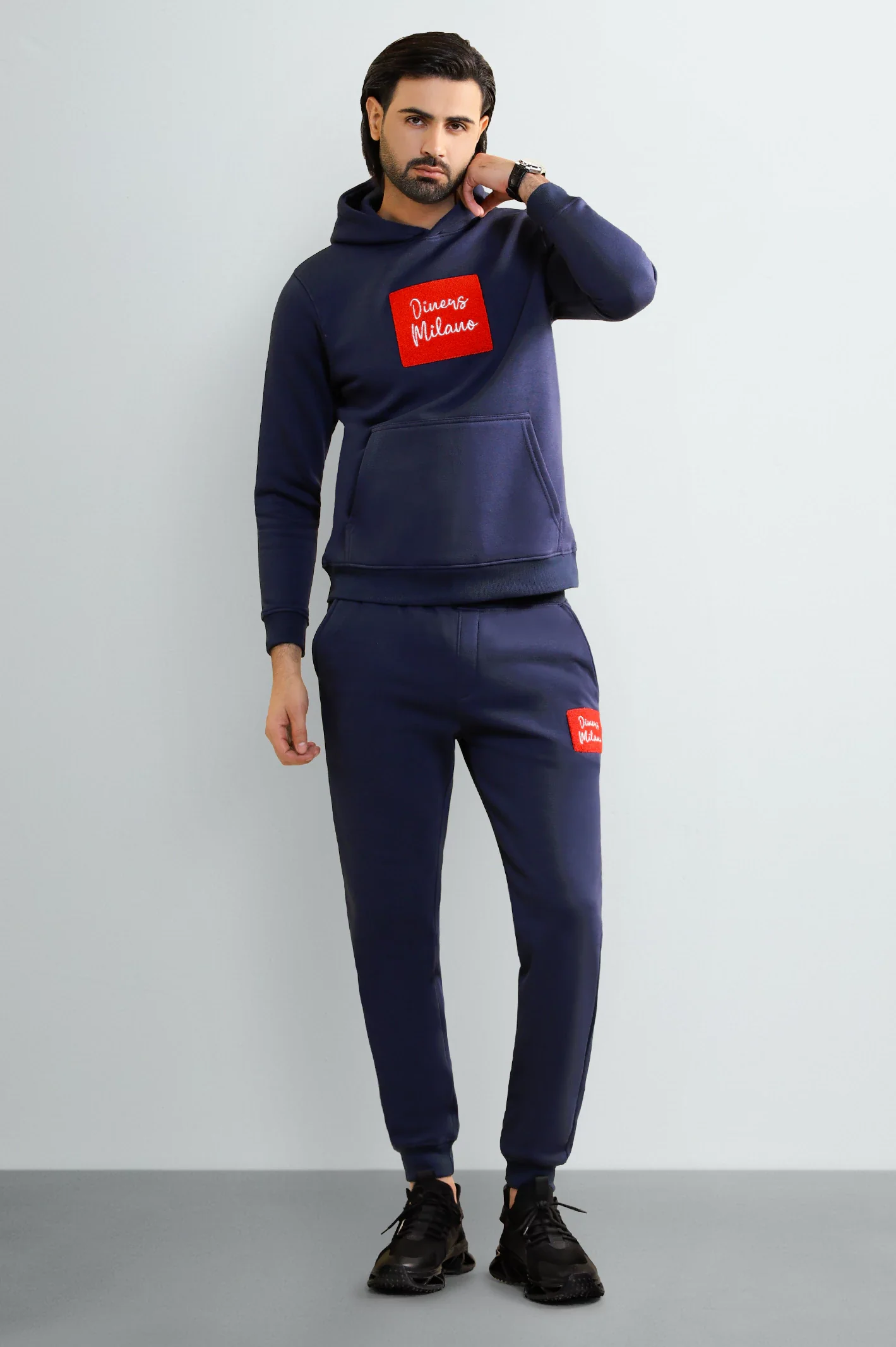 Navy Blue Pullover Hoodie - Image 2