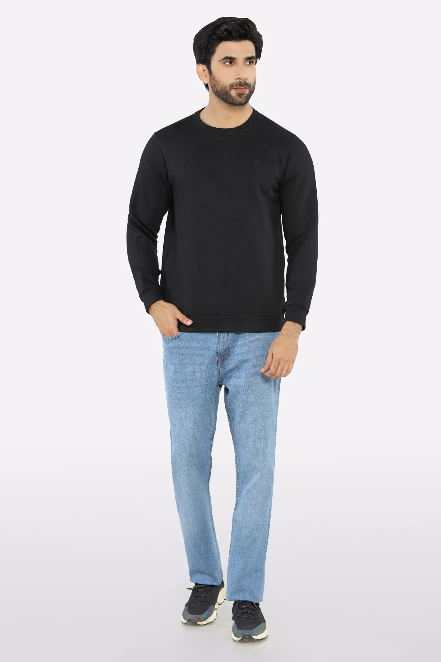 Black Round Neck Sweatshirt - Image 2