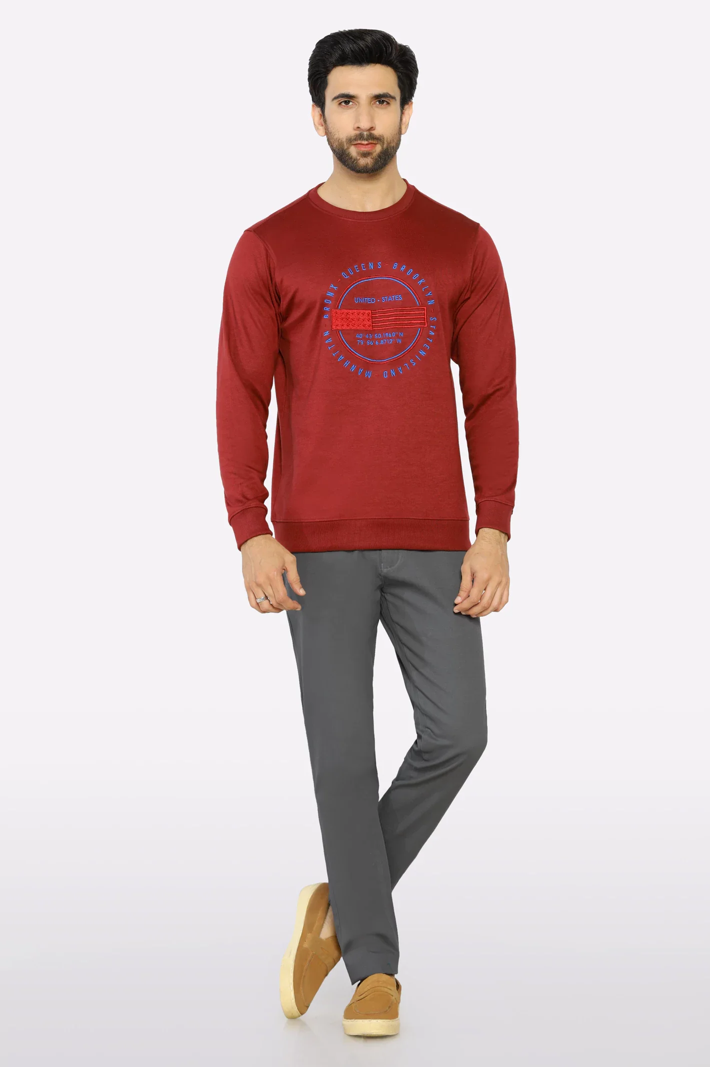 Crew Neck Embroidered Sweatshirt - Image 2
