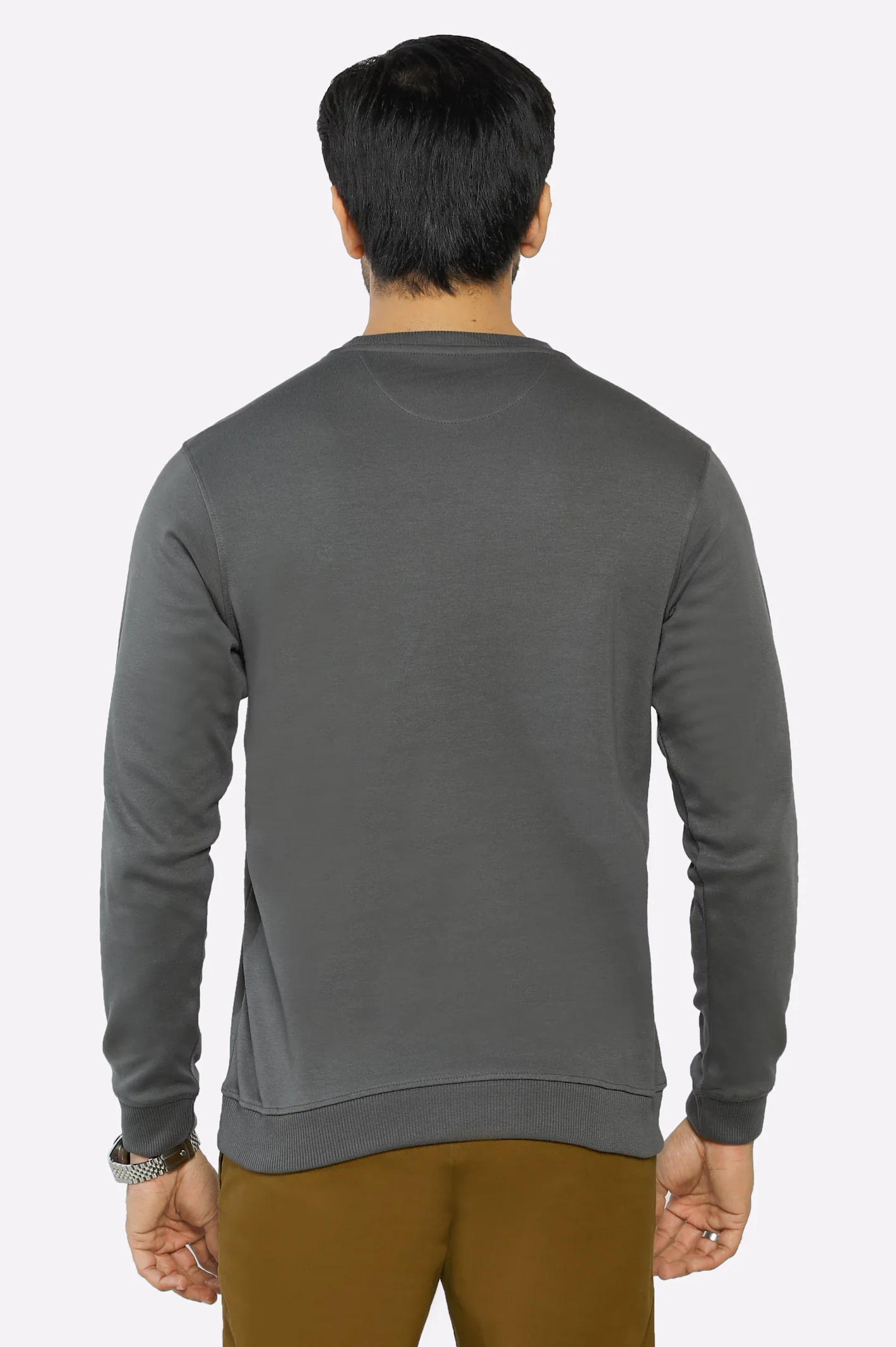 Crew Neck Plain Sweatshirt - Image 3