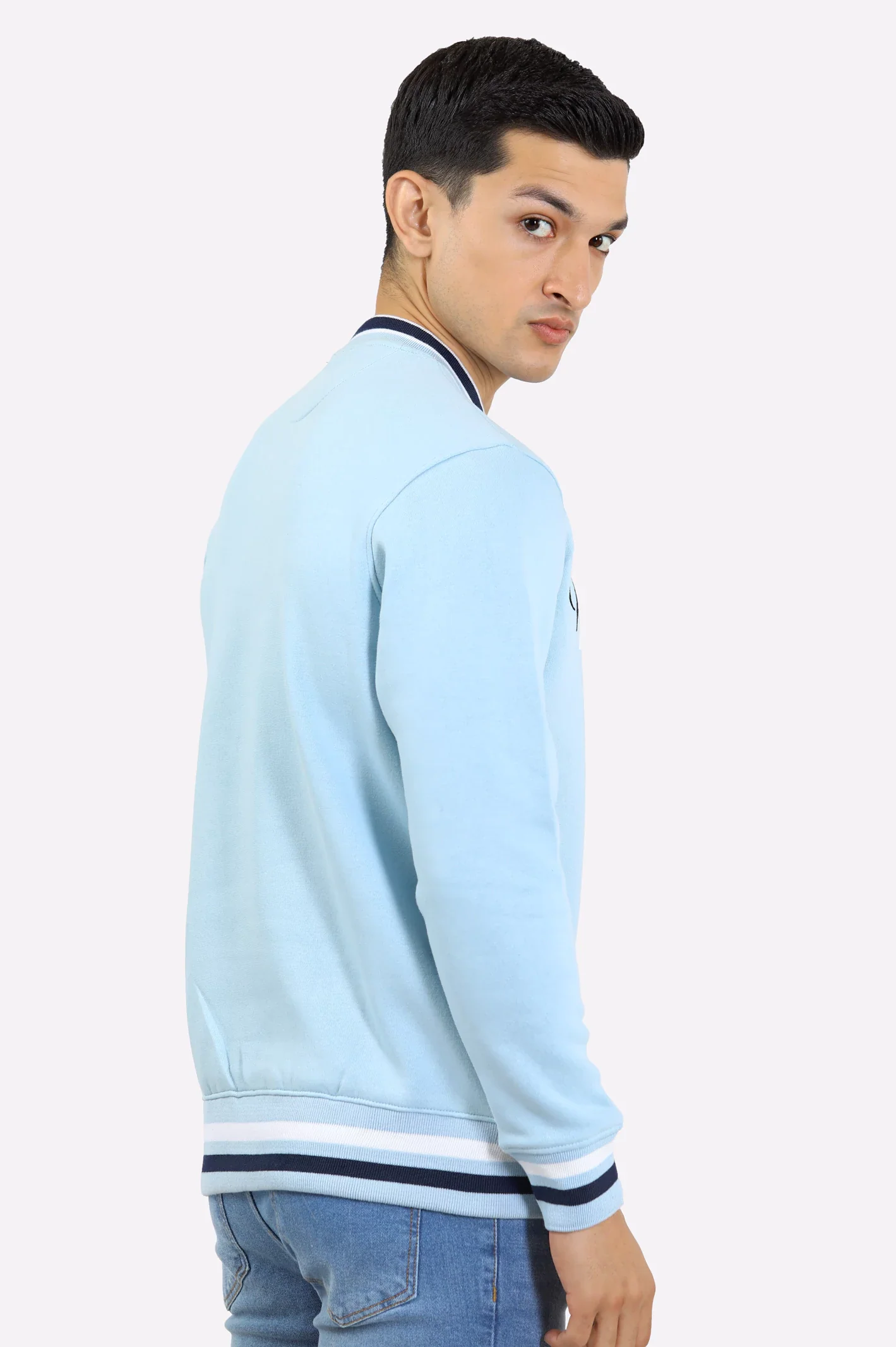 Ice Blue Graphic Print Sweatshirt - Image 3