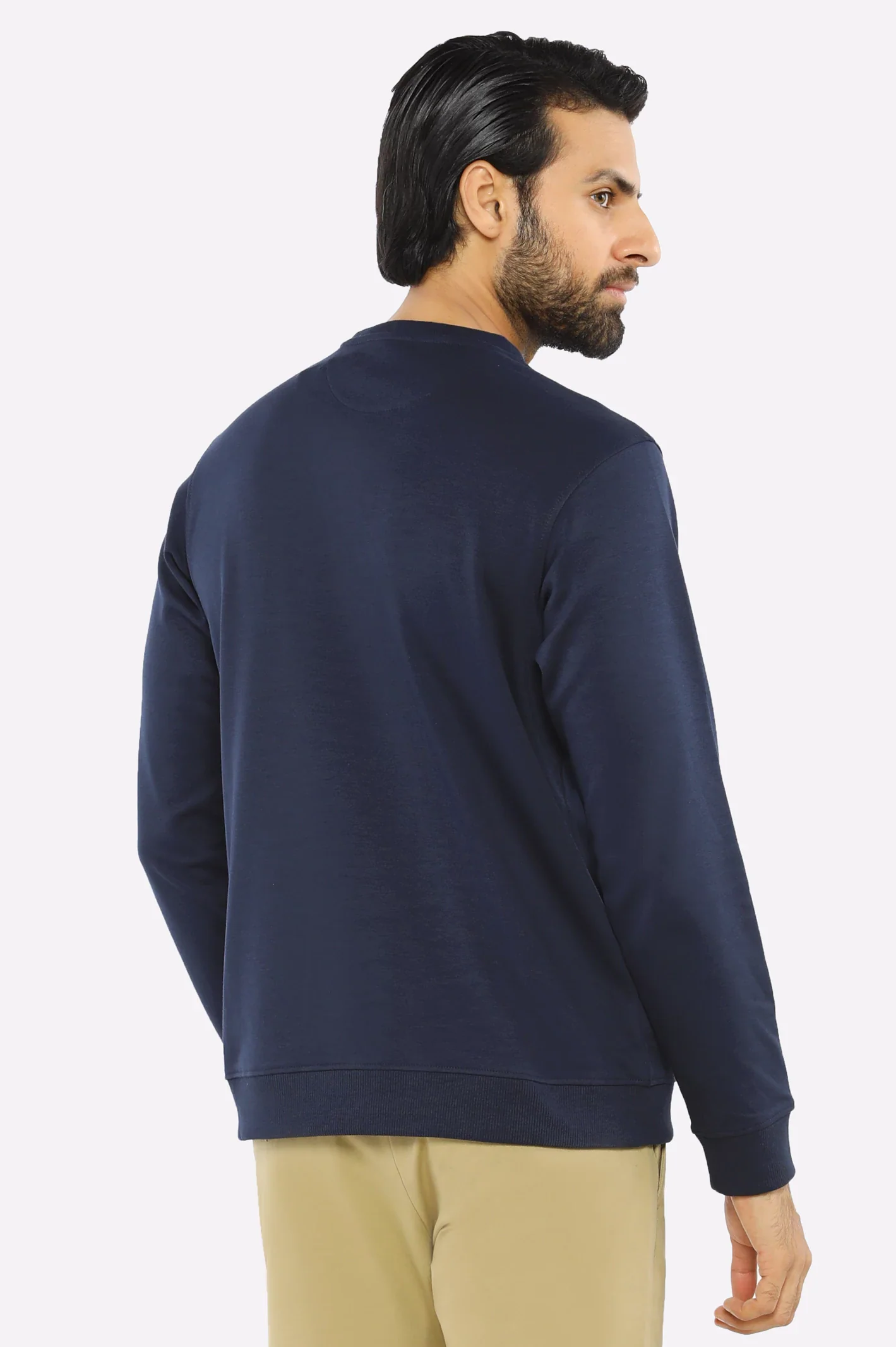 Navy Blue Plain Sweatshirt - Image 3