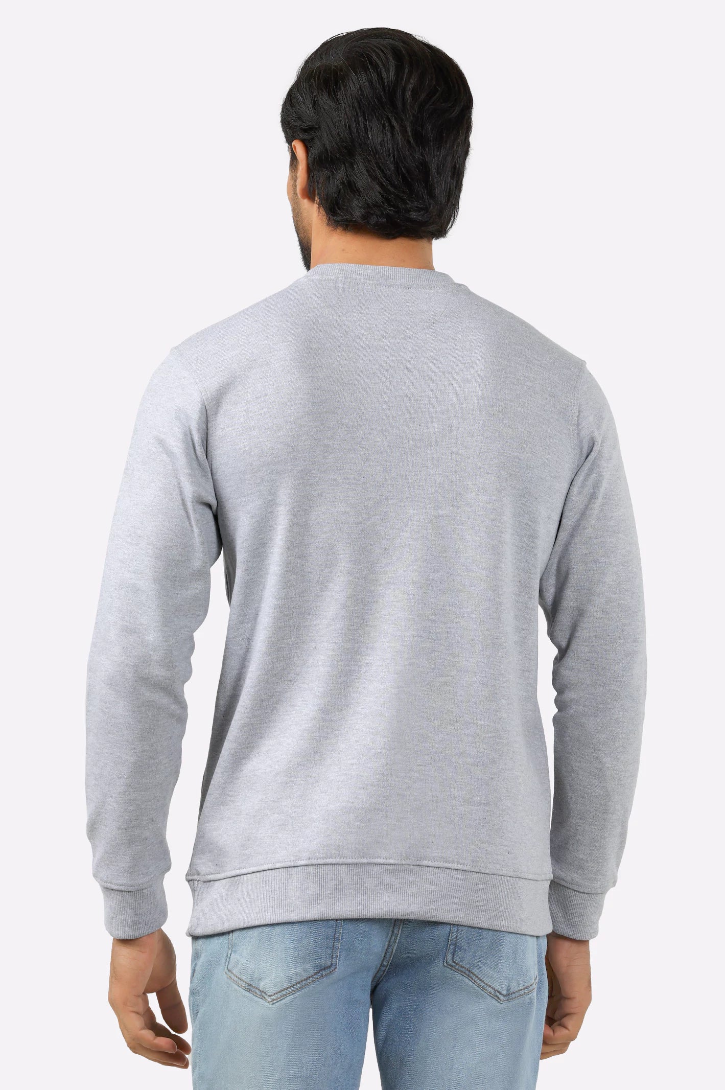 Heather Grey Round Neck Sweatshirt - Image 3