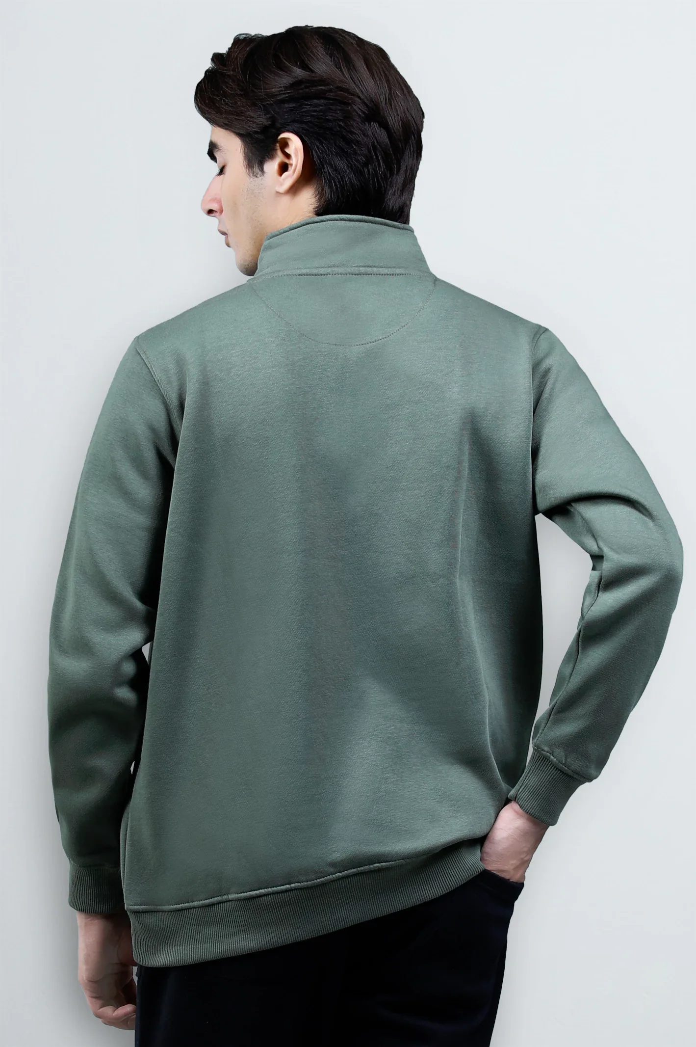 Khaki Zipper Sweatshirt - Image 5