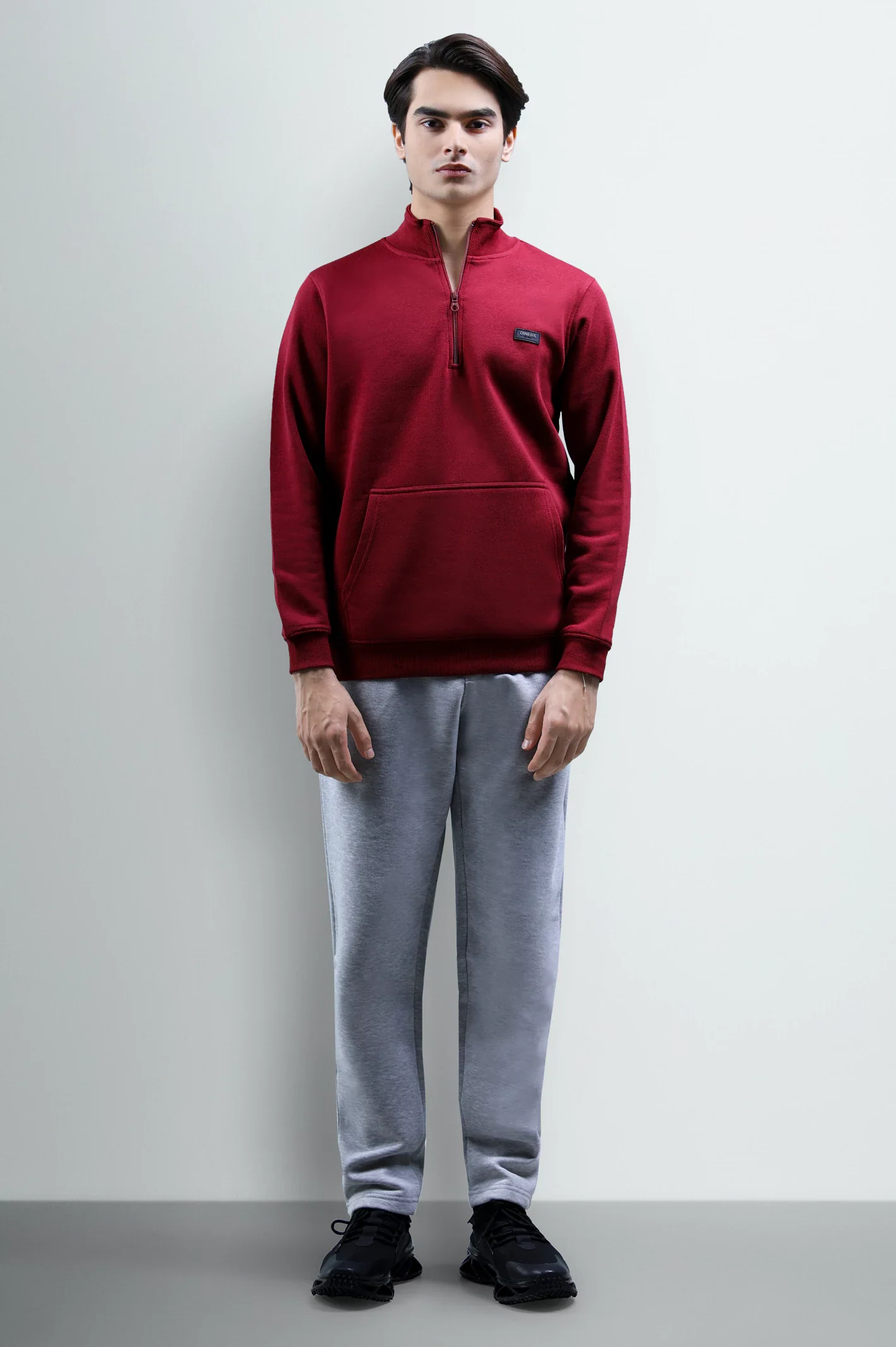 Burgundy Quarter Zip Sweatshirt - Image 2