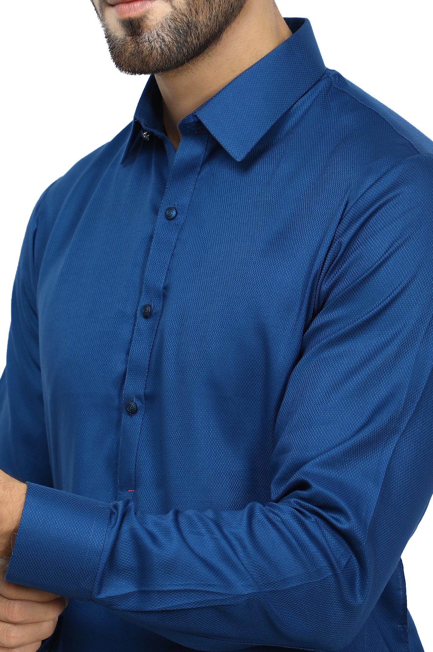 Royal Blue Wash & Wear Shalwar Kameez - Image 3