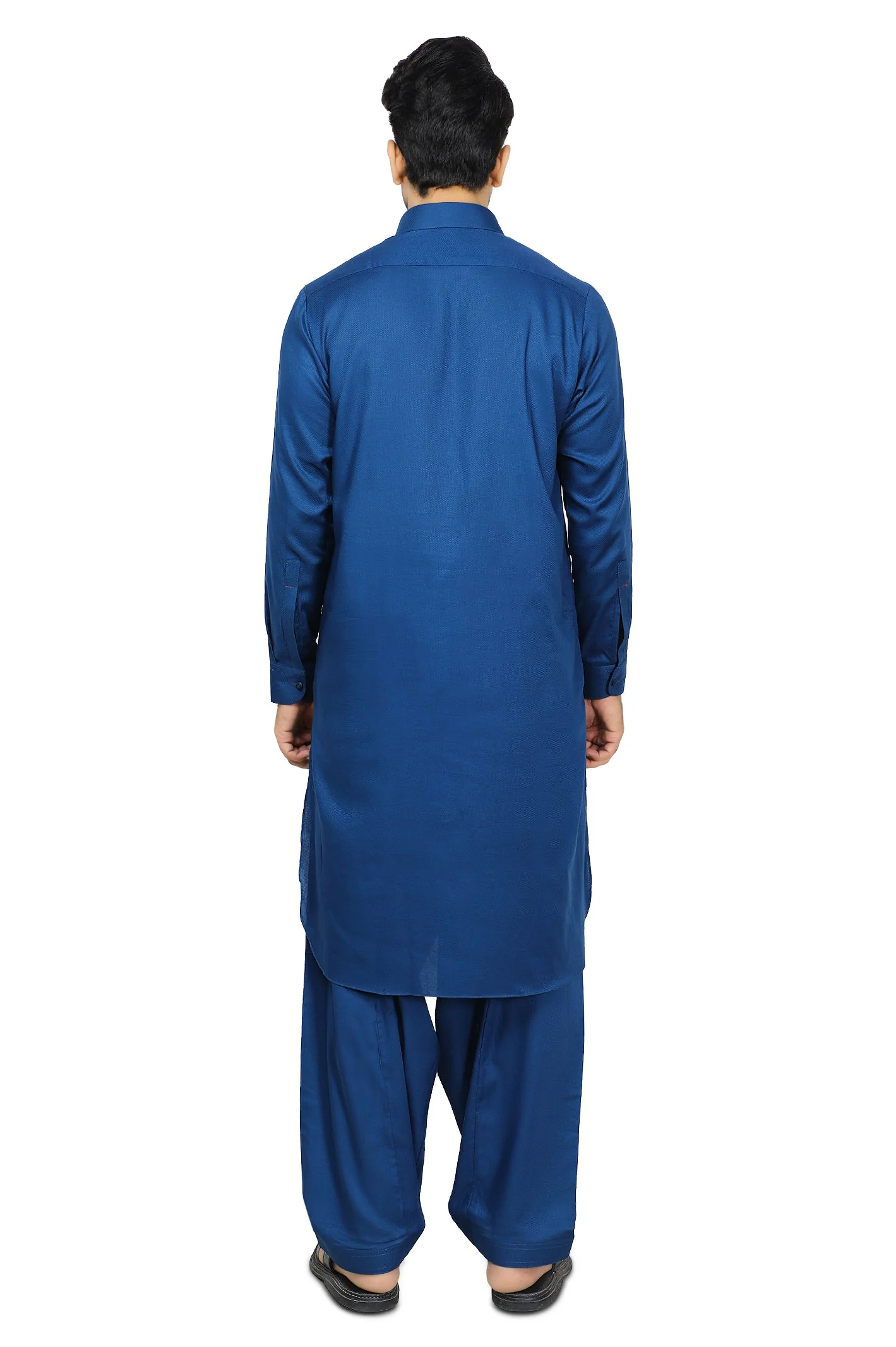 Royal Blue Wash & Wear Shalwar Kameez - Image 4