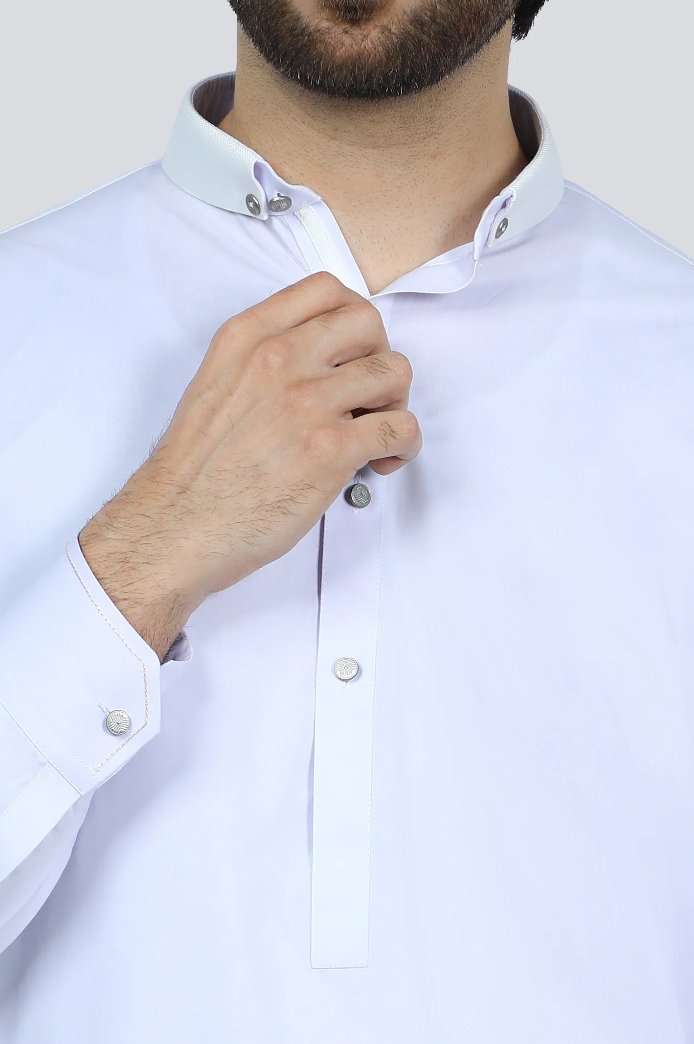 White Wash & Wear Shalwar Kameez - Image 3