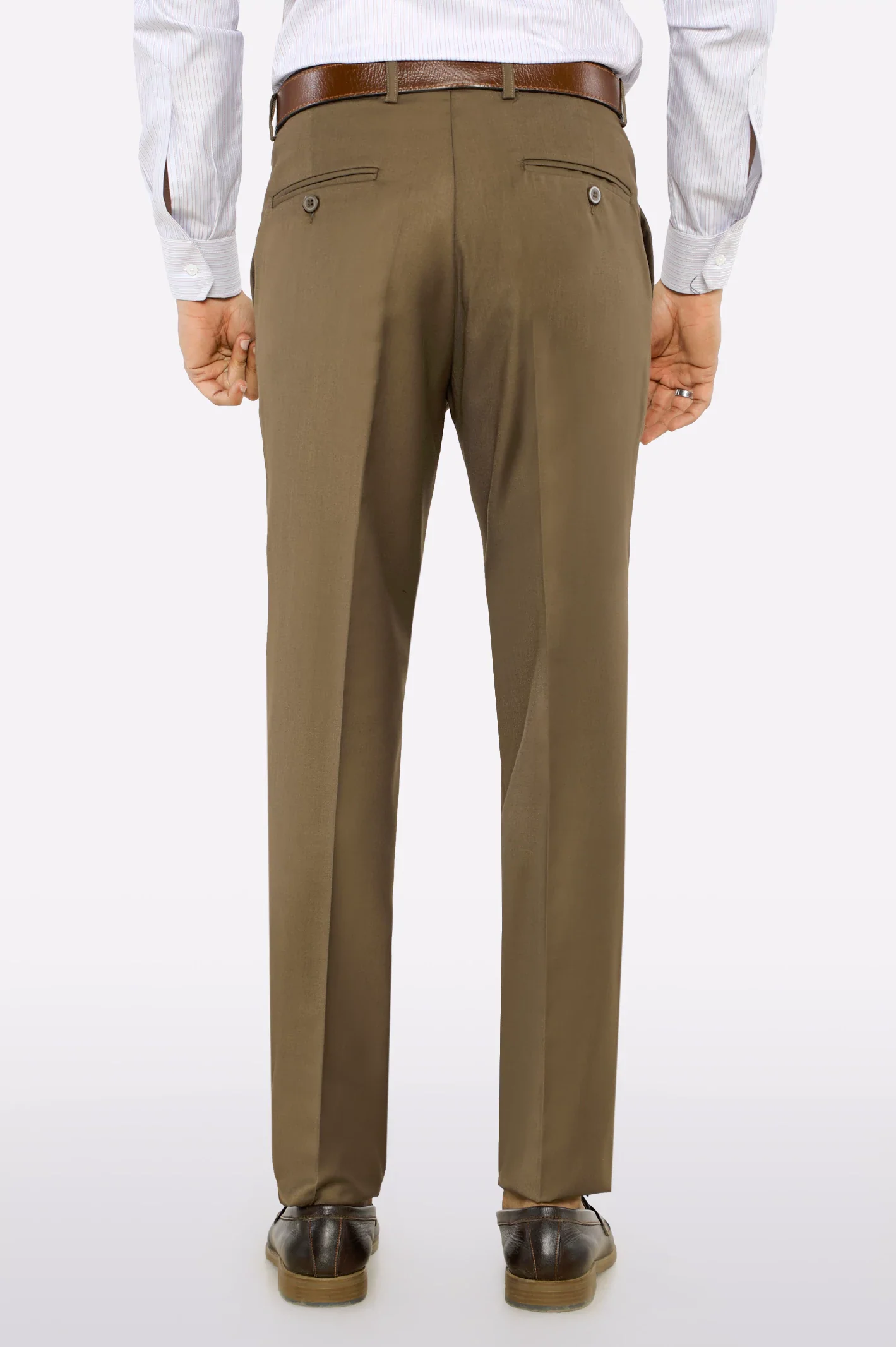 Brown Regular Fit Formal Trouser - Image 3