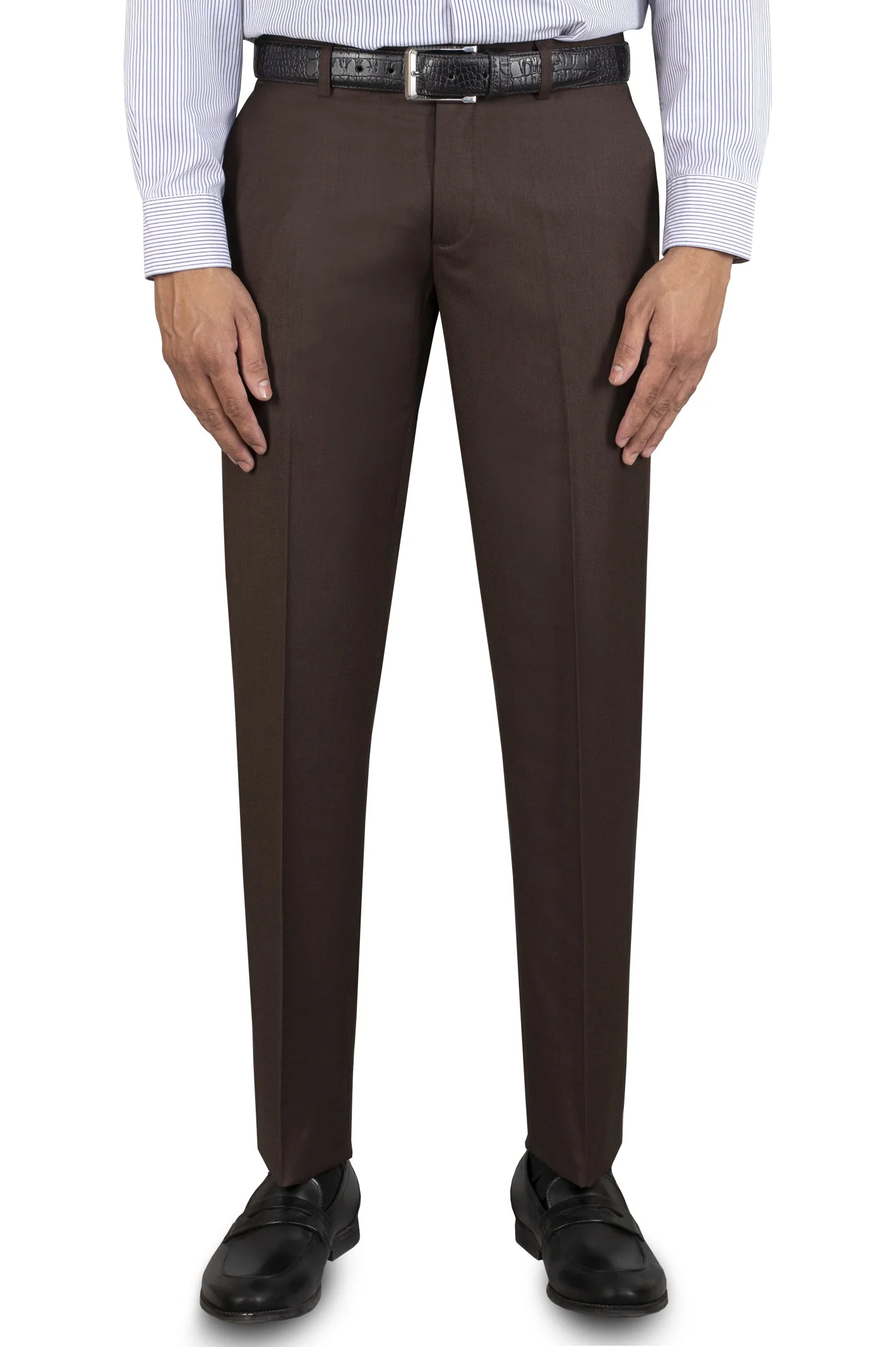 Brown Wash & Wear Smart Fit Trouser