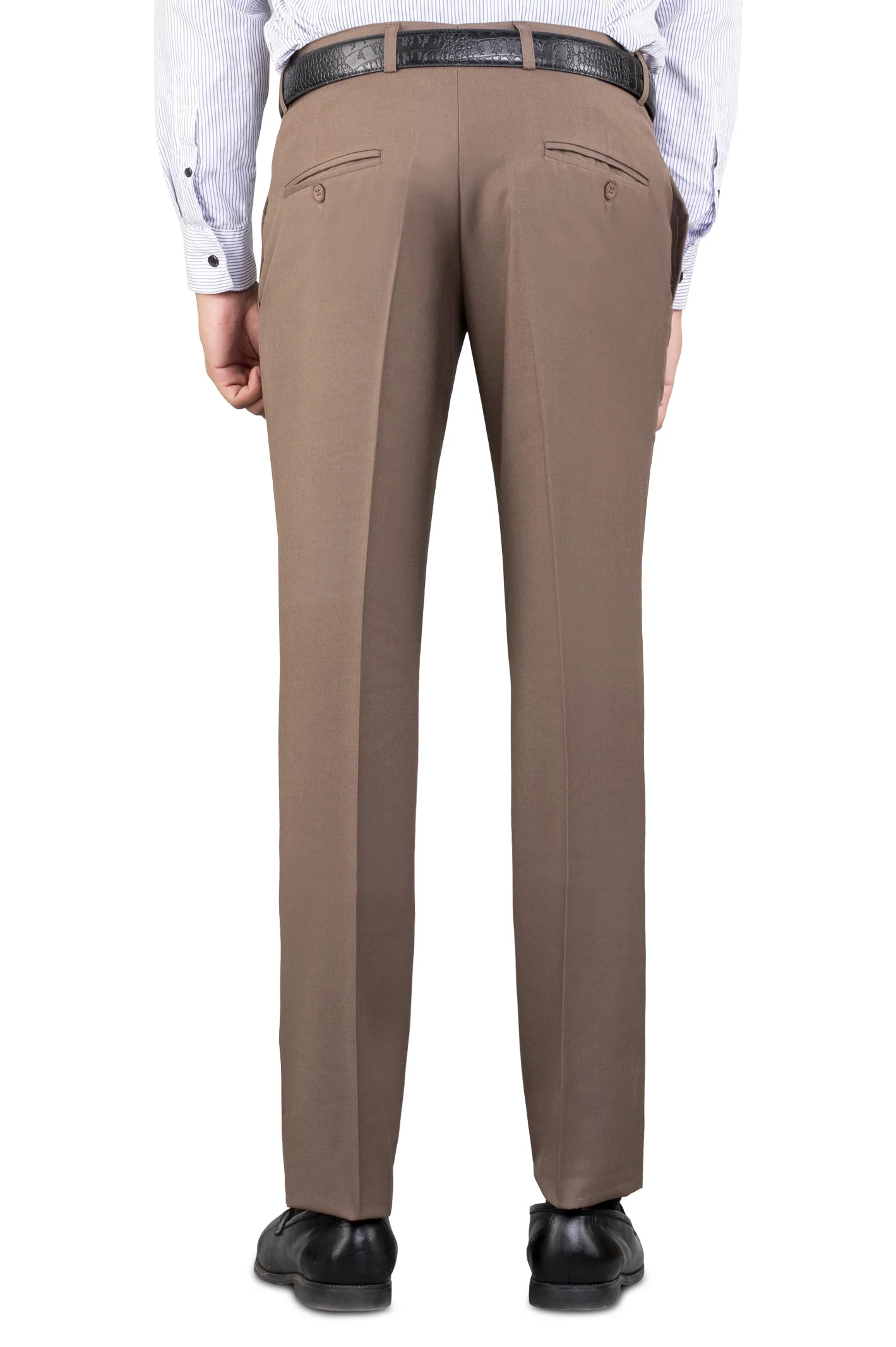 Olive Wash & Wear Smart Fit Trouser - Image 3
