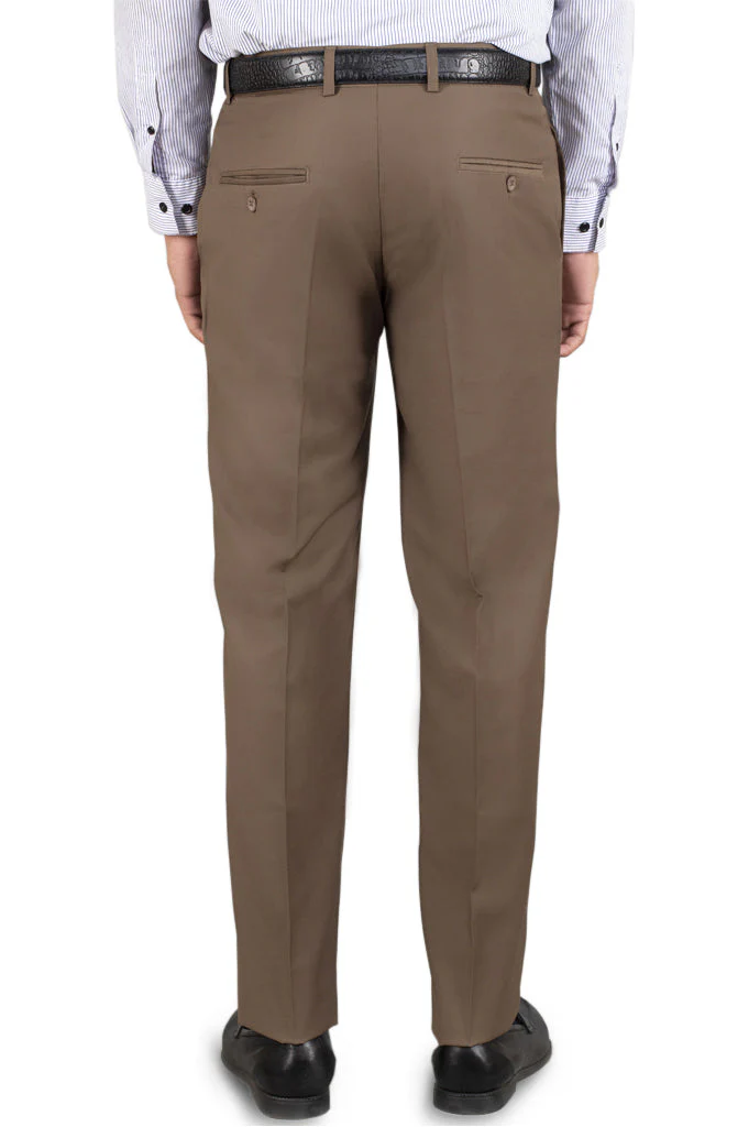Brown Wash & Wear Regular Fit Trouser - Image 3