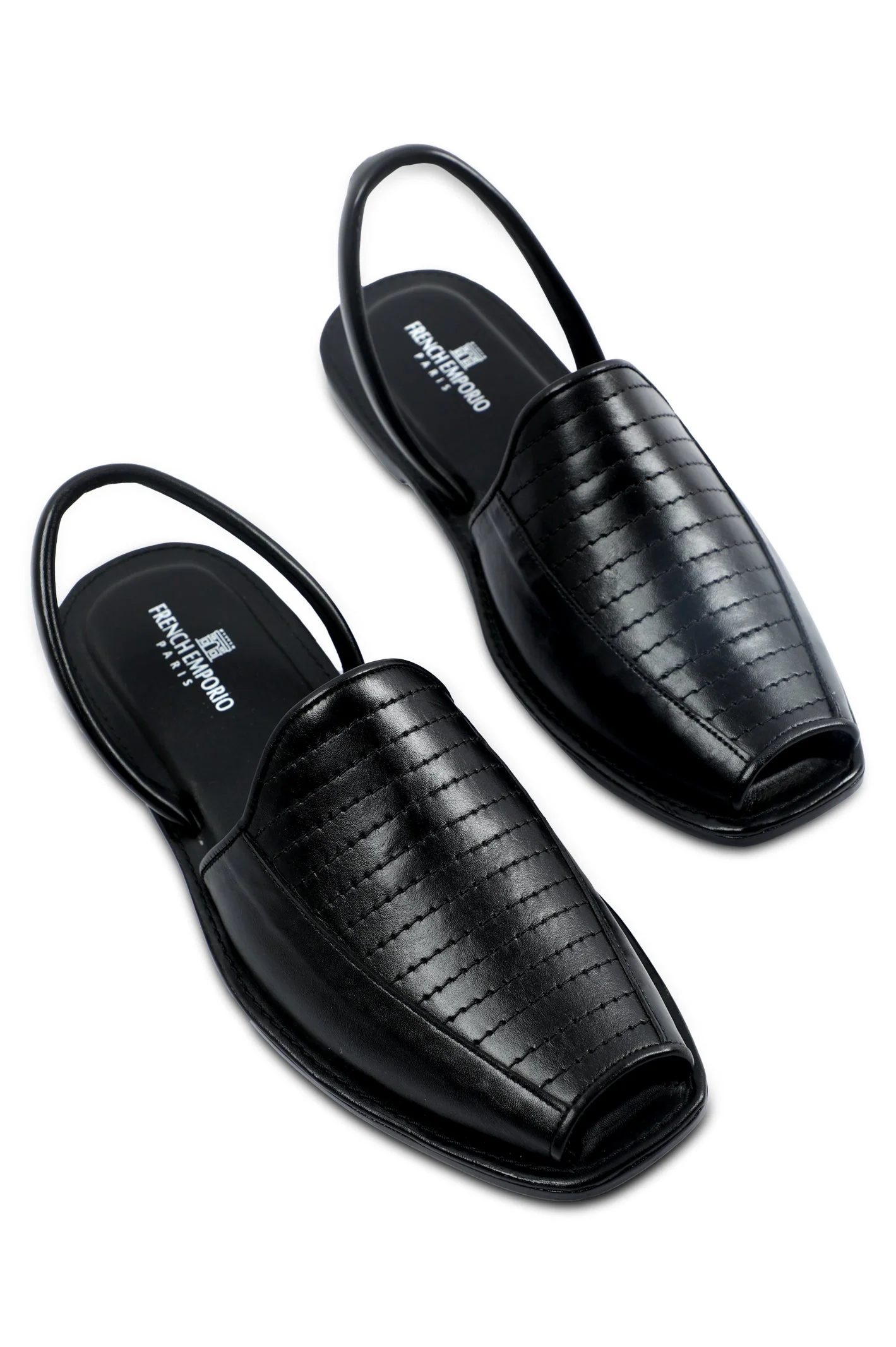 French Emporio Men Sandal In Black SKU: SLD0022-BLACK - Image 2