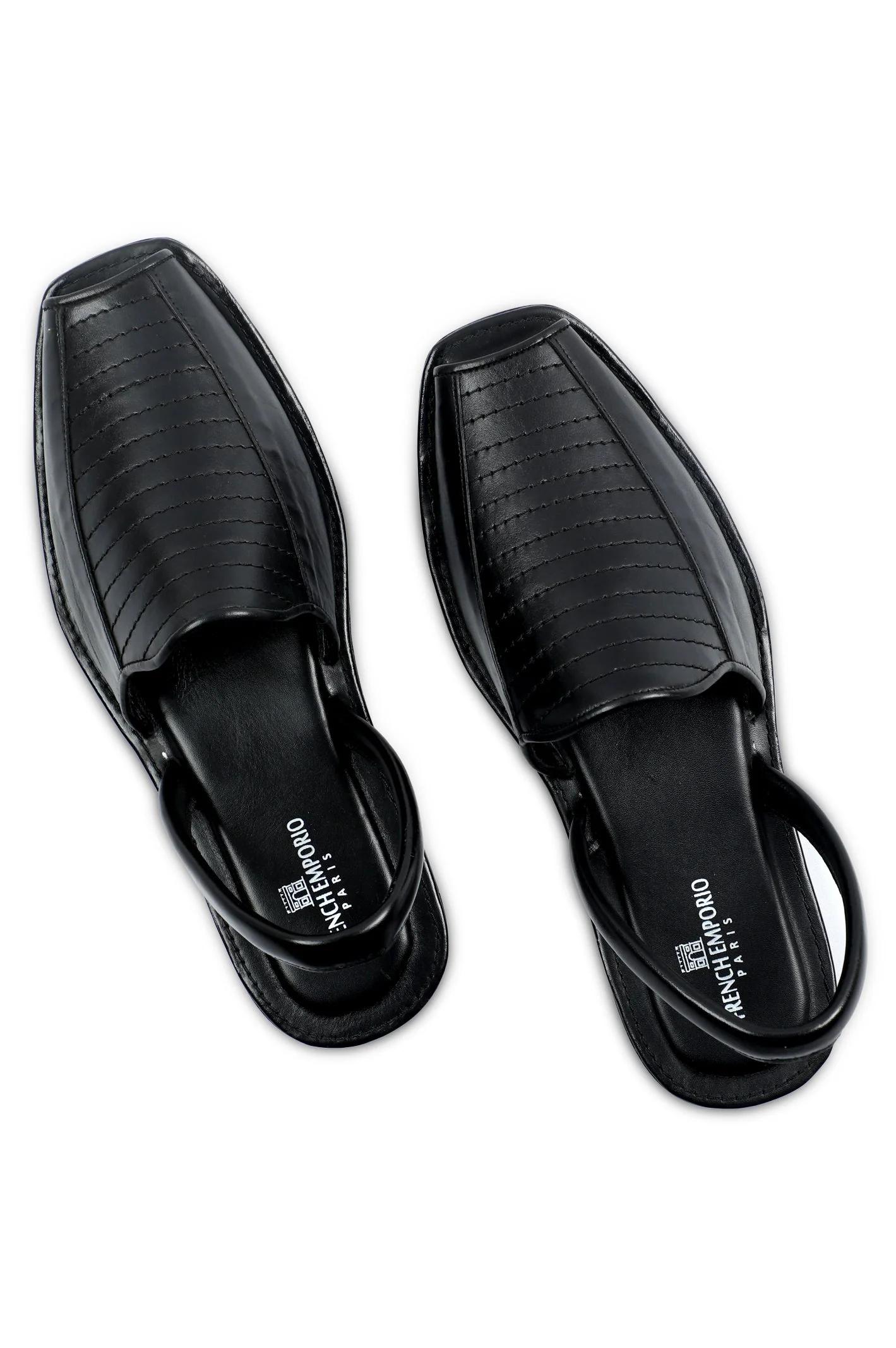French Emporio Men Sandal In Black SKU: SLD0022-BLACK - Image 3