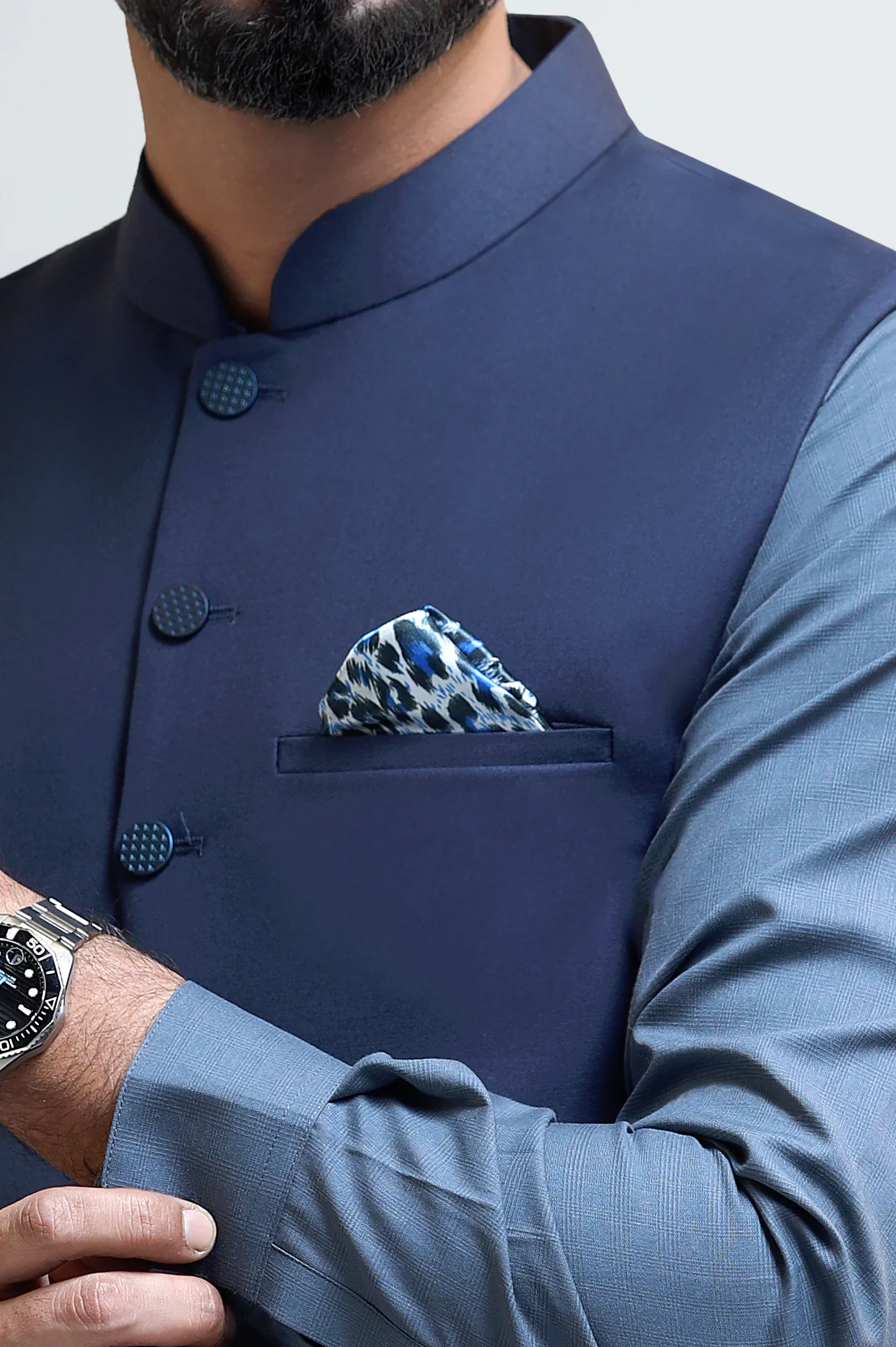 Navy Blue Waistcoat - Image 3