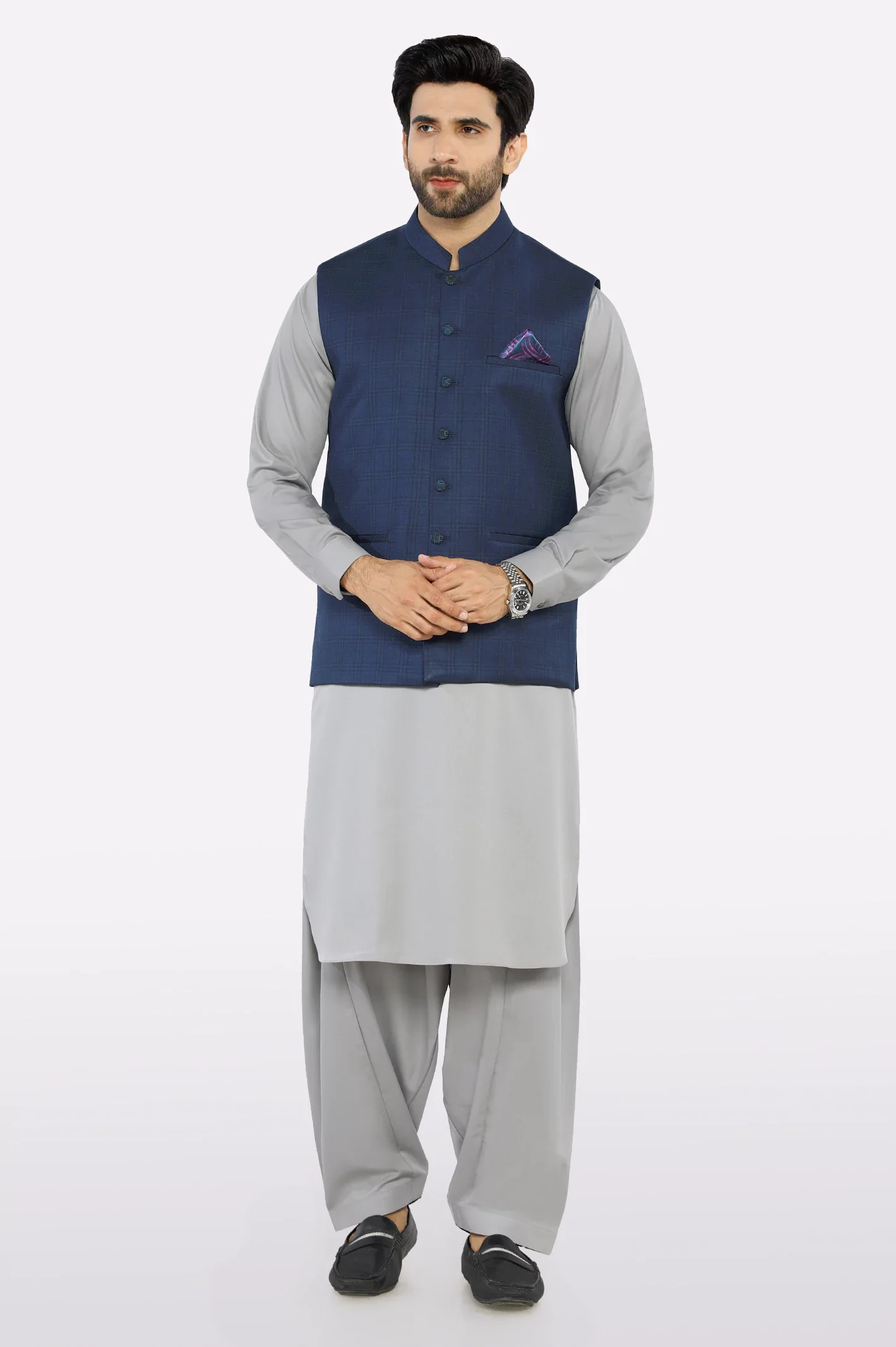 Navy Blue Waistcoat - Image 2