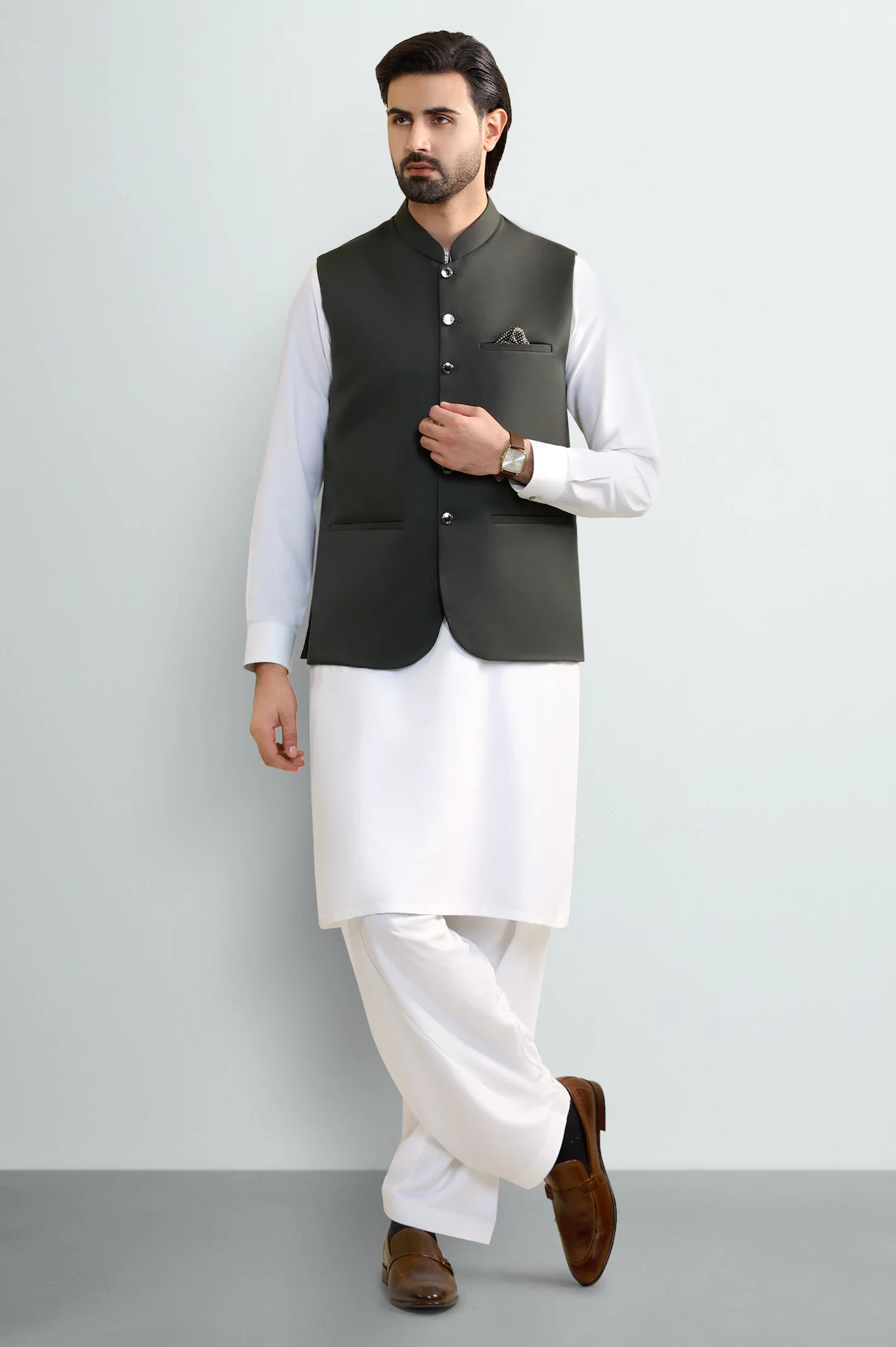 Olive Waistcoat - Image 2