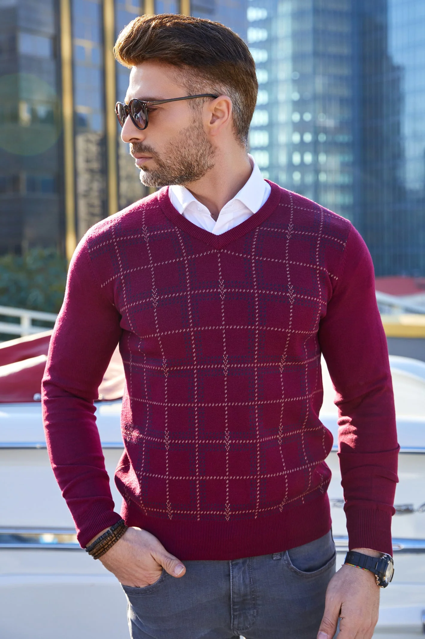 Gents Sweater SKU: SA603-MAROON