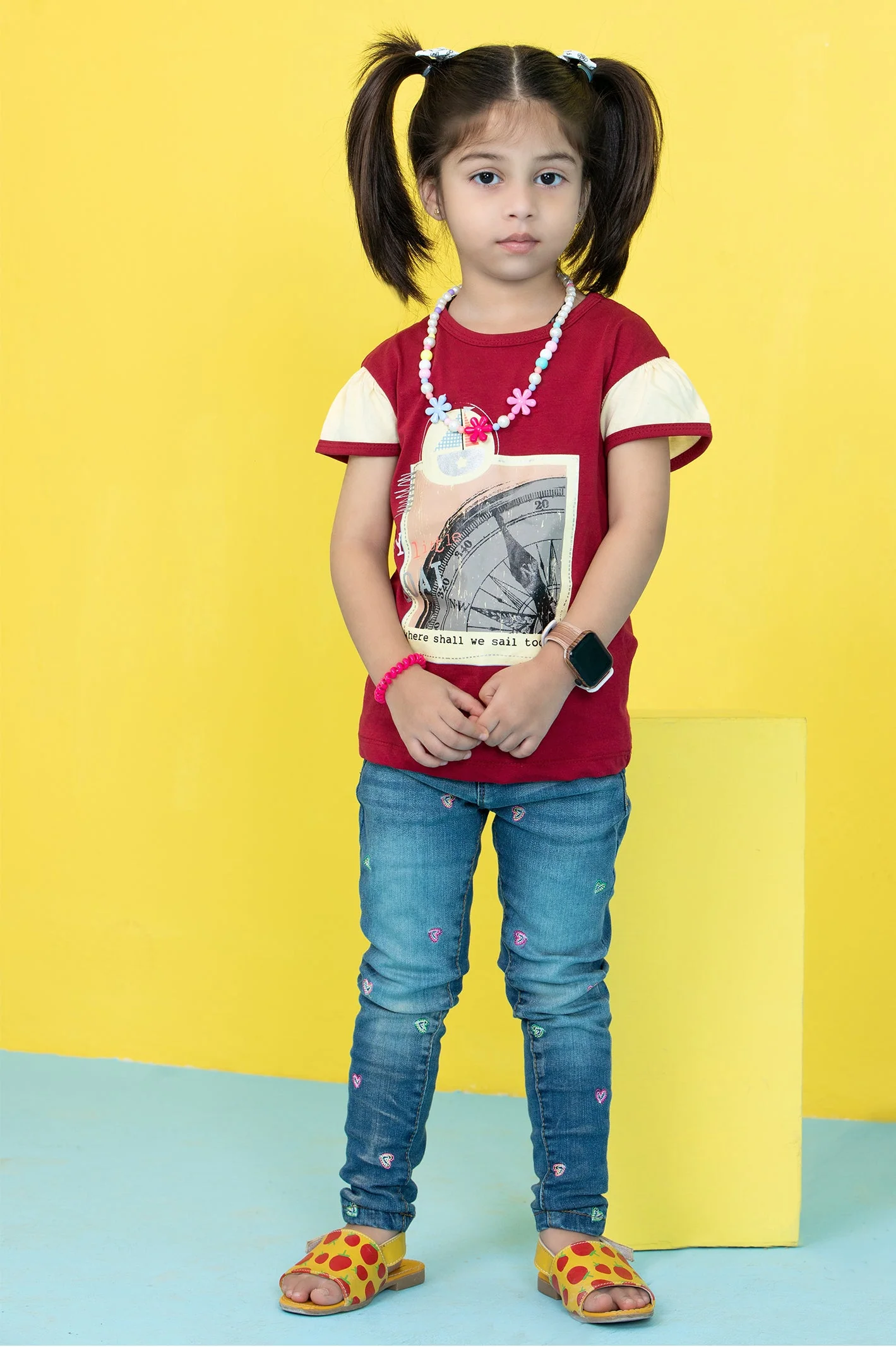 Girls T-Shirt In Maroon
