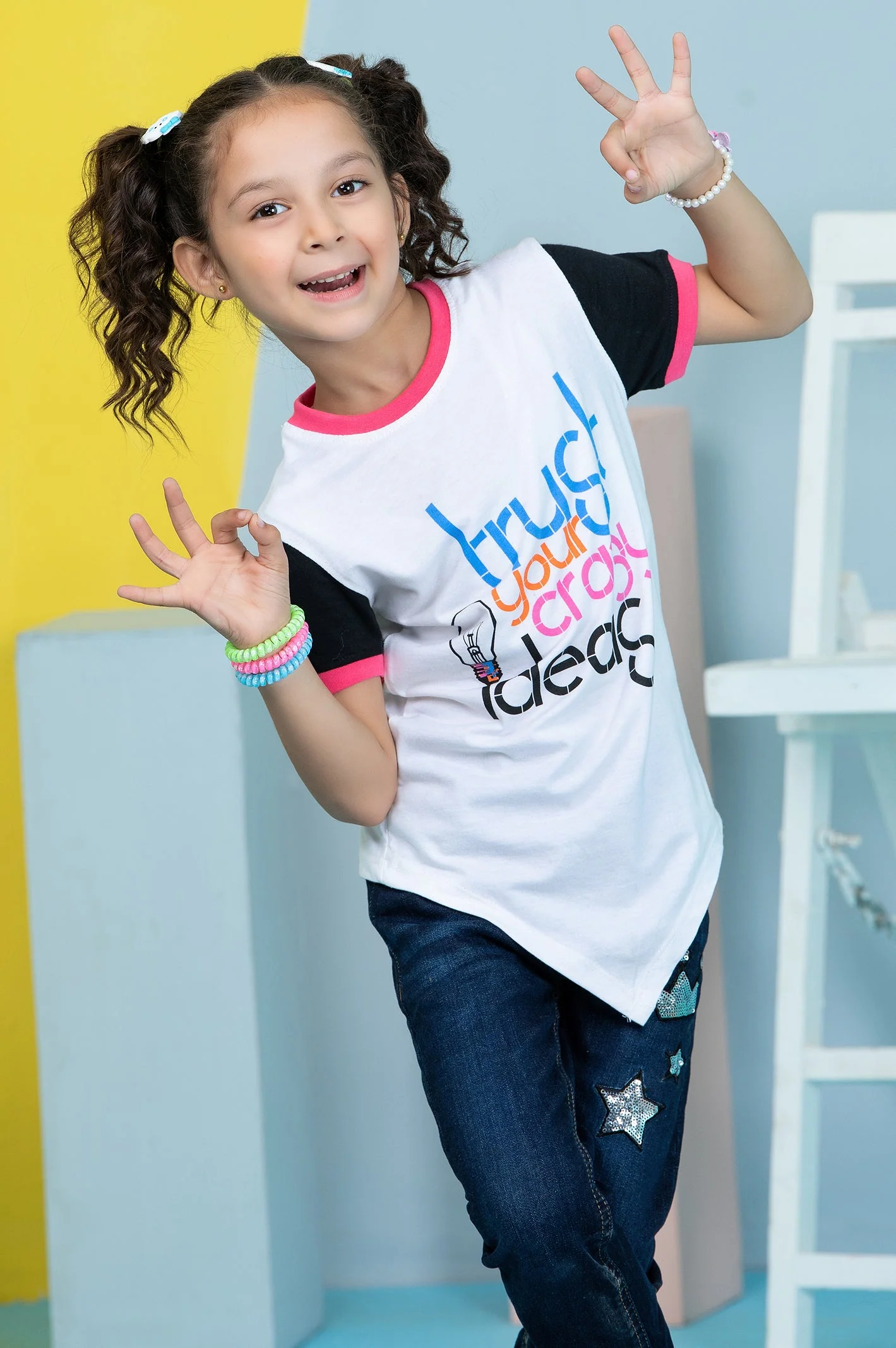 Girls T-Shirt In White - Image 2