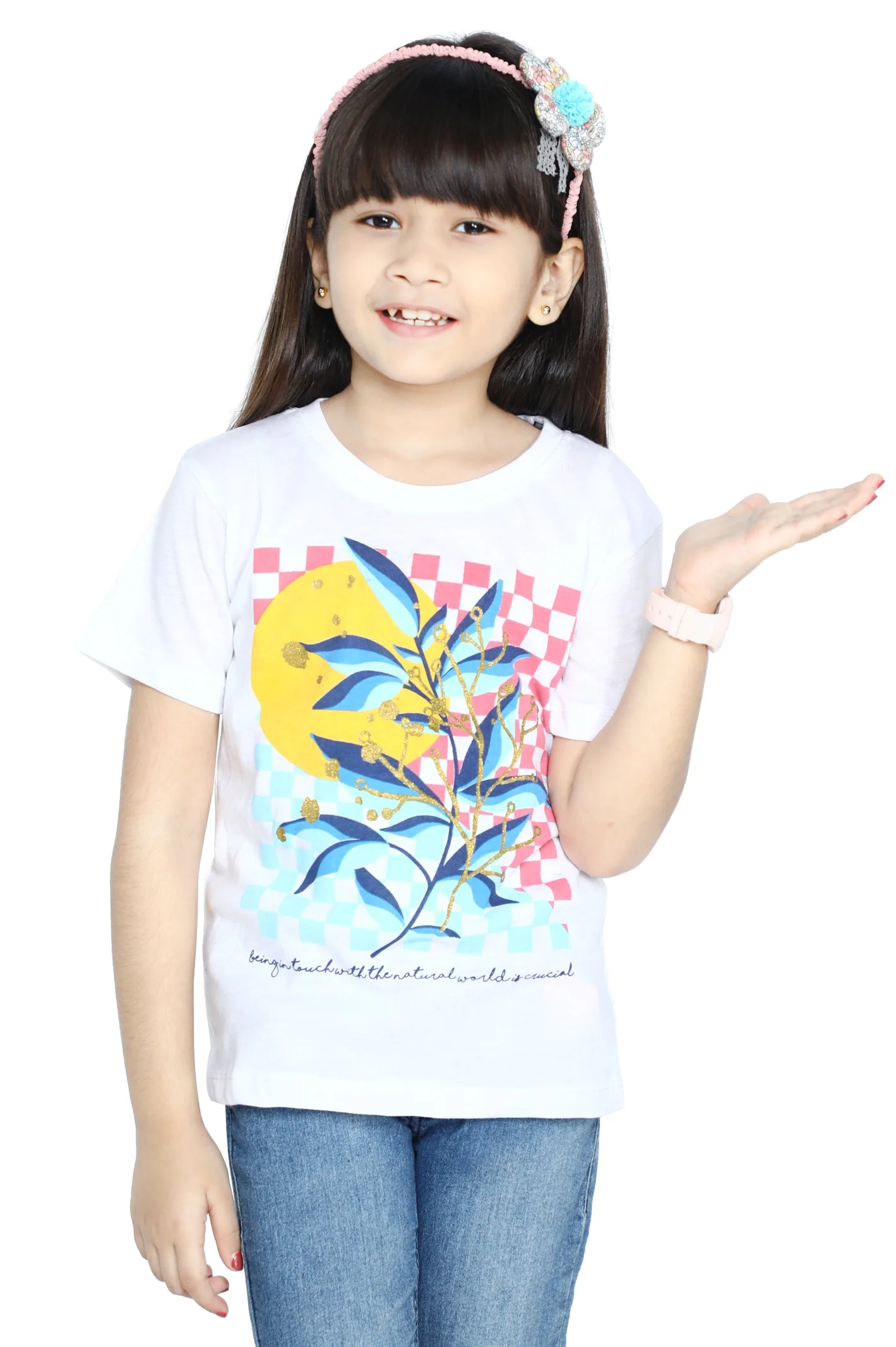 Girls T-Shirt In White SKU: KGA-0208-WHITE