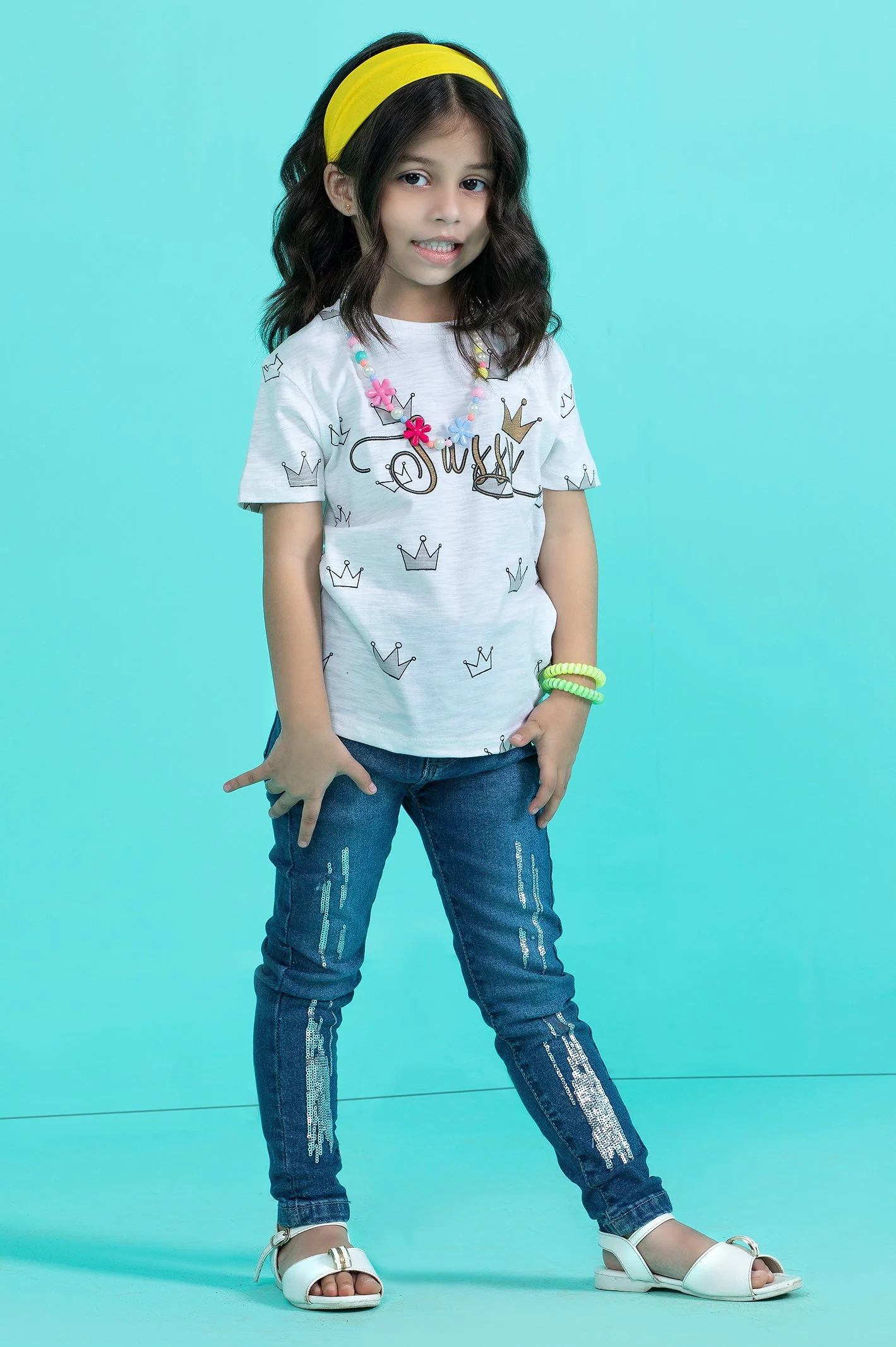 Girls T-Shirt In White SKU: KGA-0235-WHITE