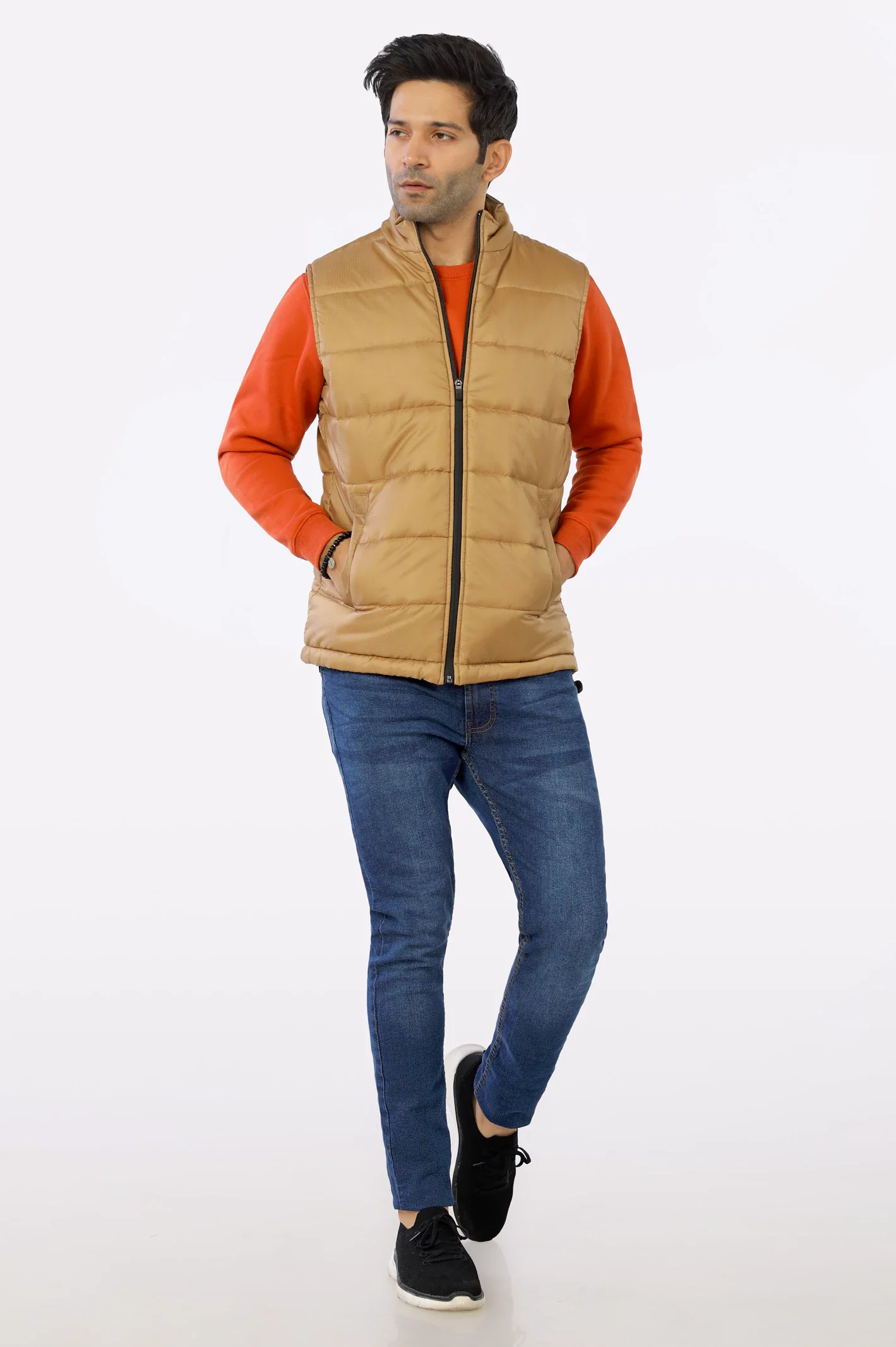 Khaki Sleeveless Jacket - Image 2