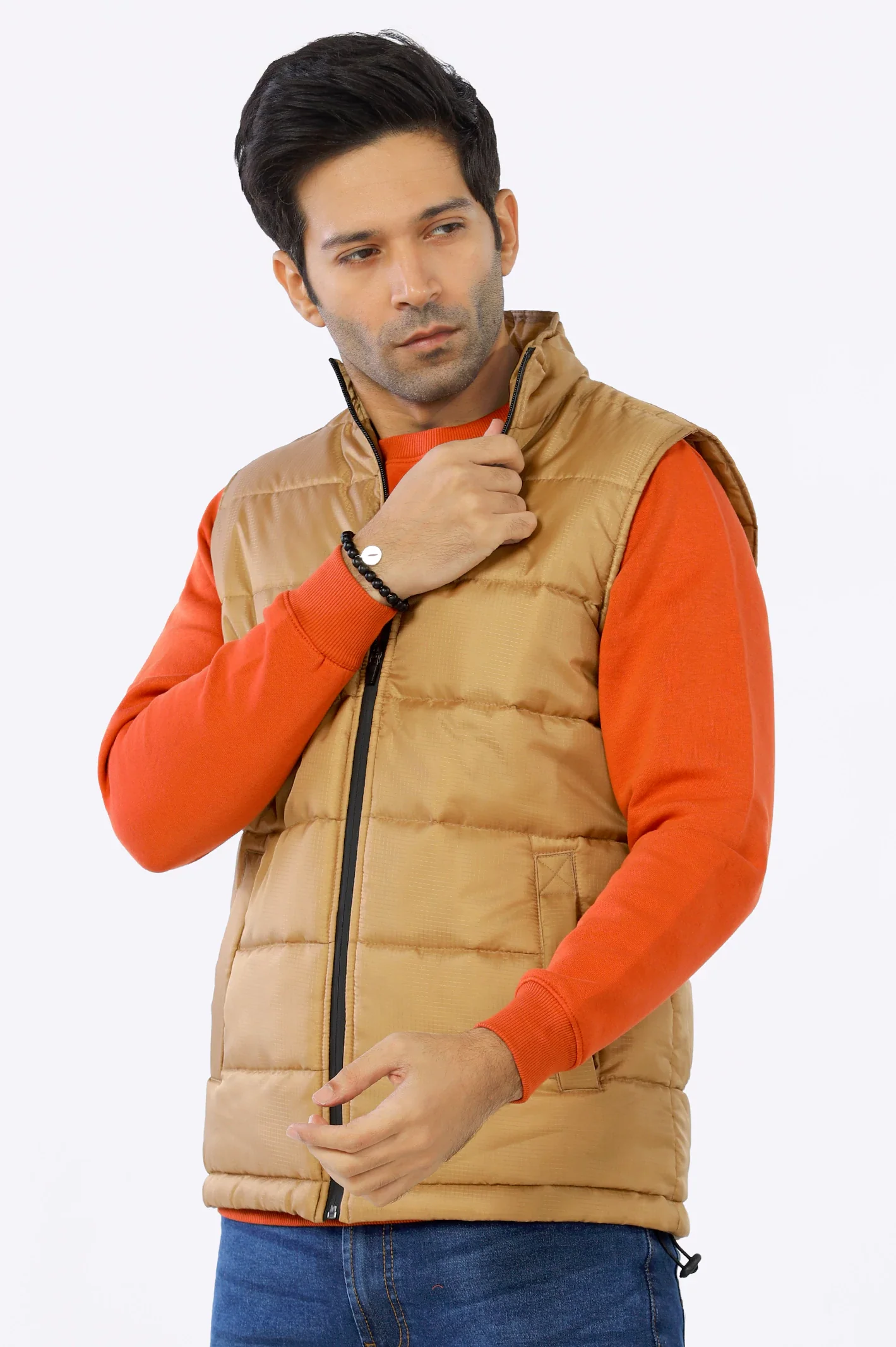 Khaki Sleeveless Jacket - Image 3