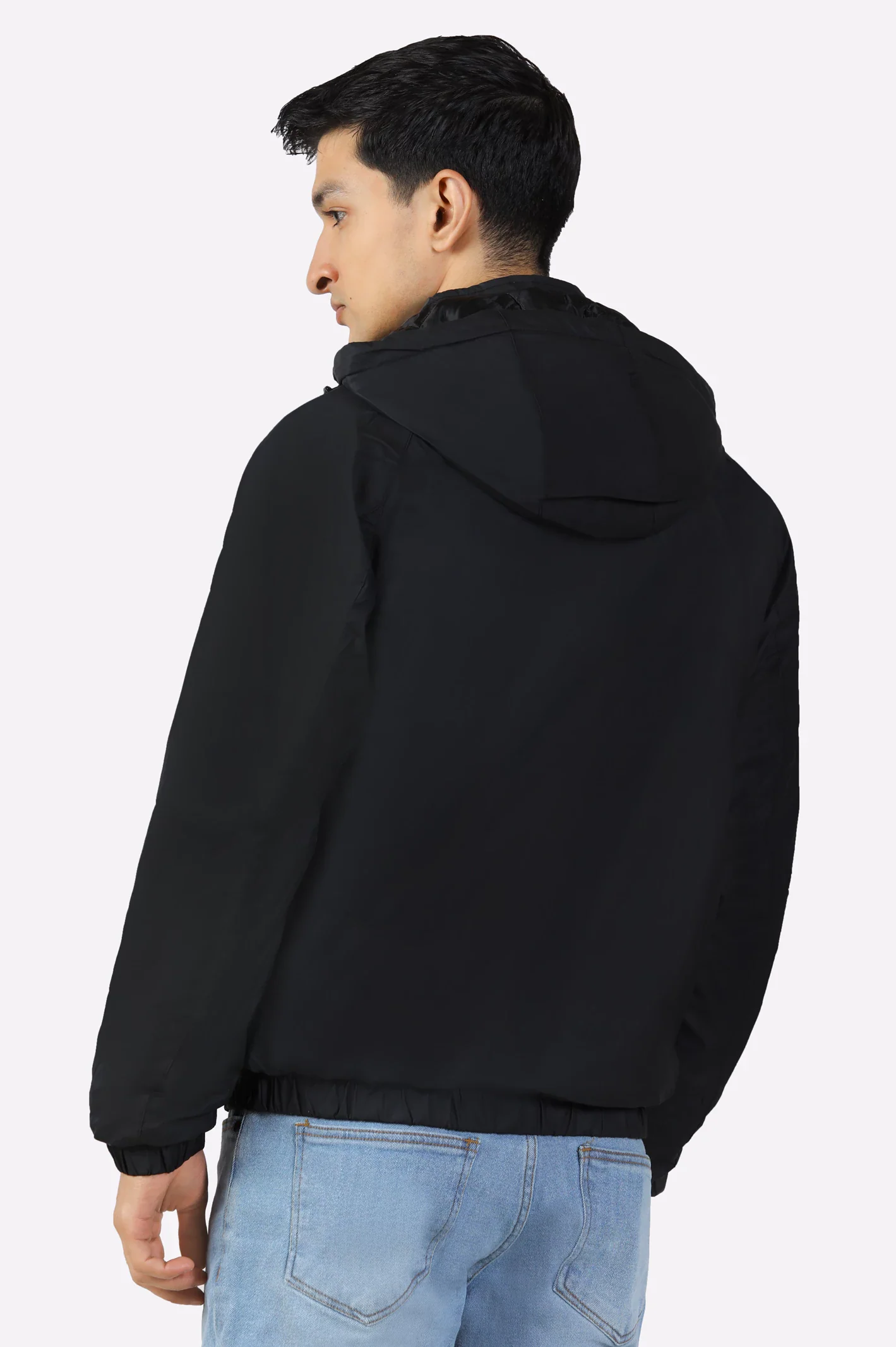 Men's Black Detachable Hoodie - Image 3