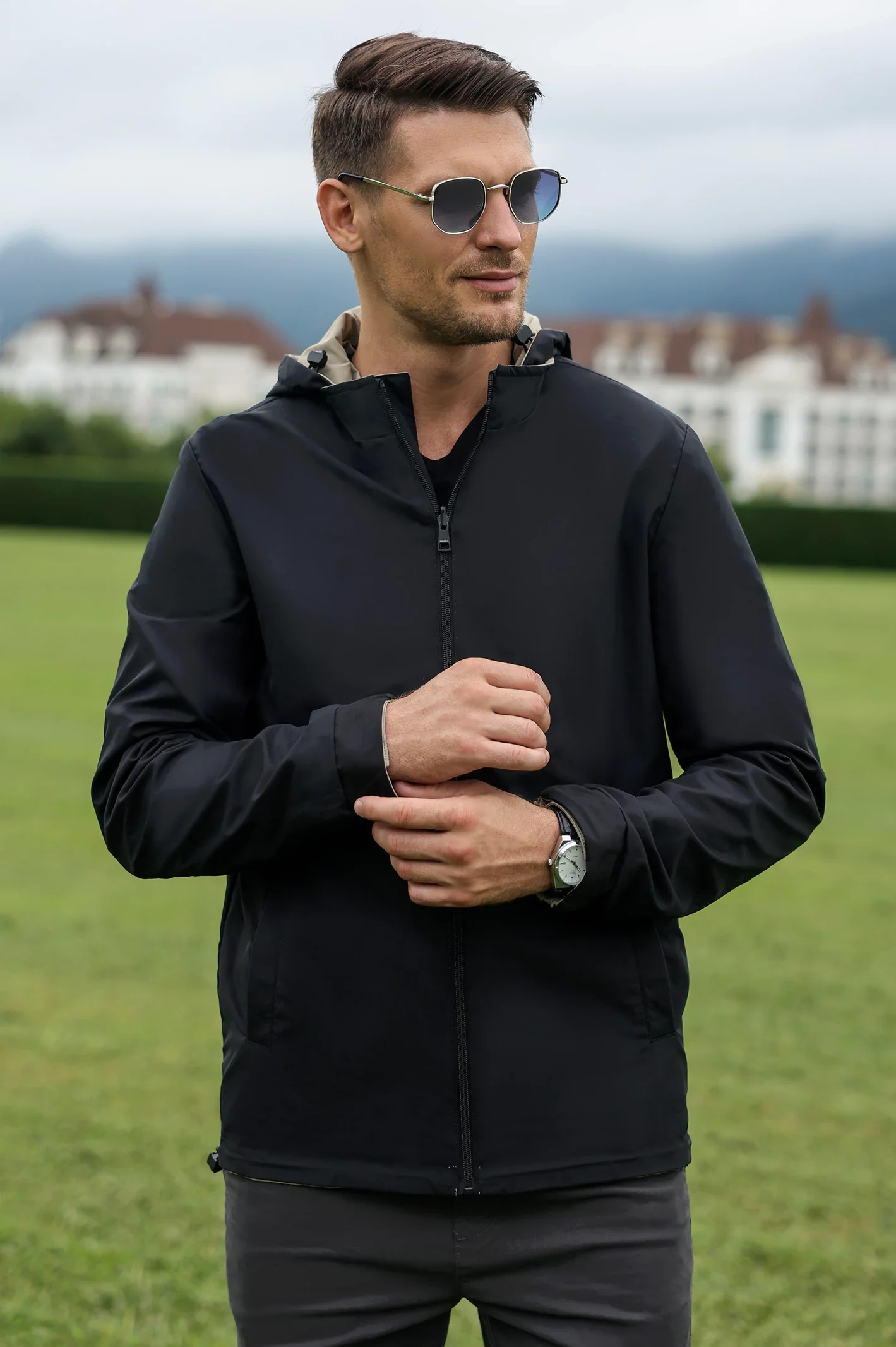Men's Fawn Reversible Hooded Jacket - Image 5