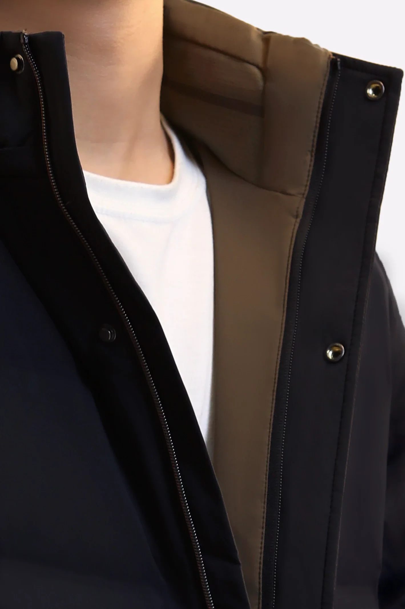 Men's Navy Hooded Long Jacket - Image 3