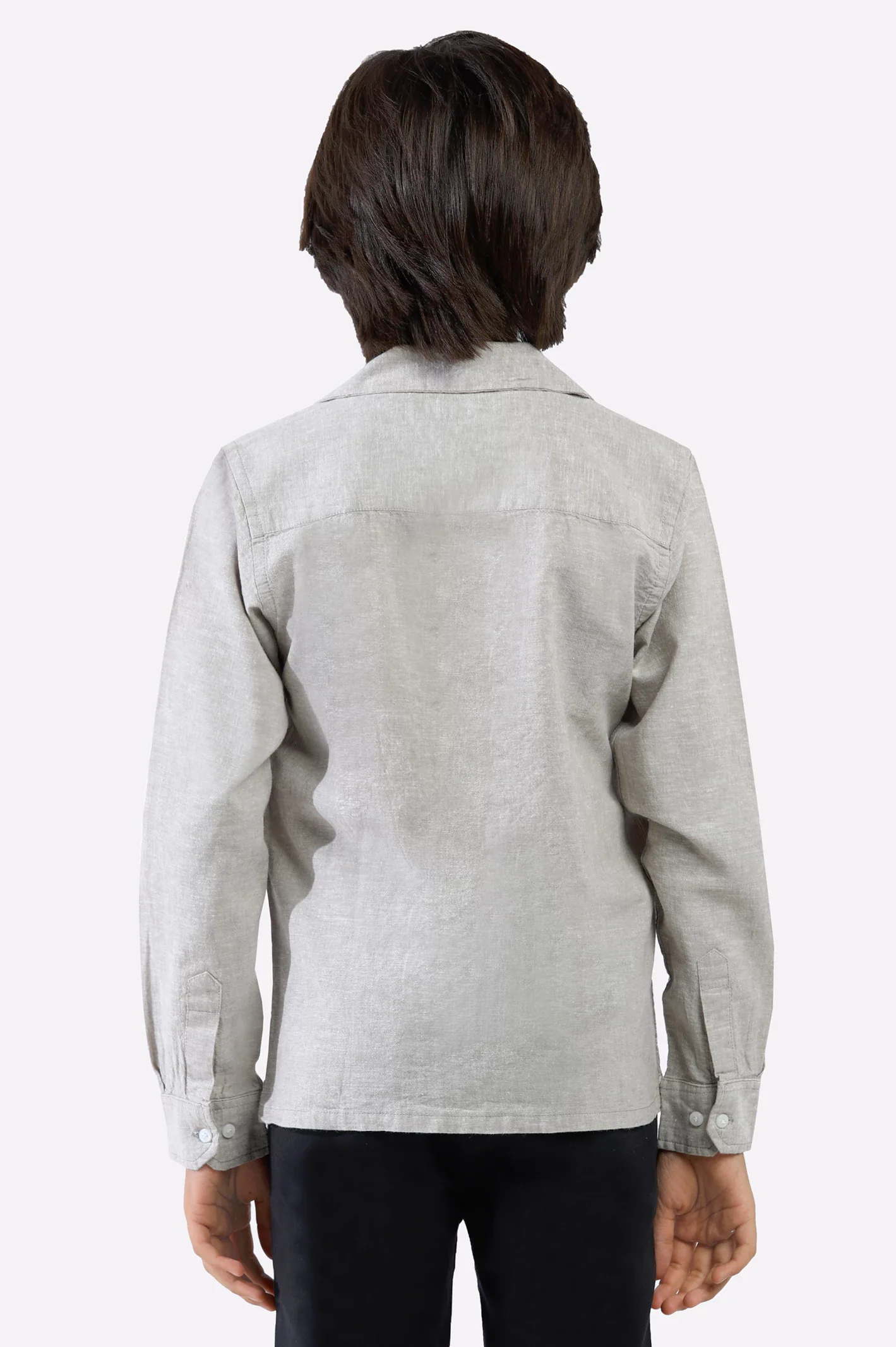 Grey Graphic Printed Casual Shirt - Image 3