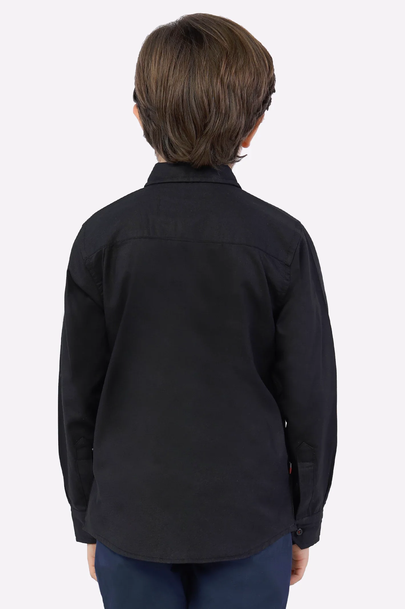 Black Plain Casual Shirt - Image 3