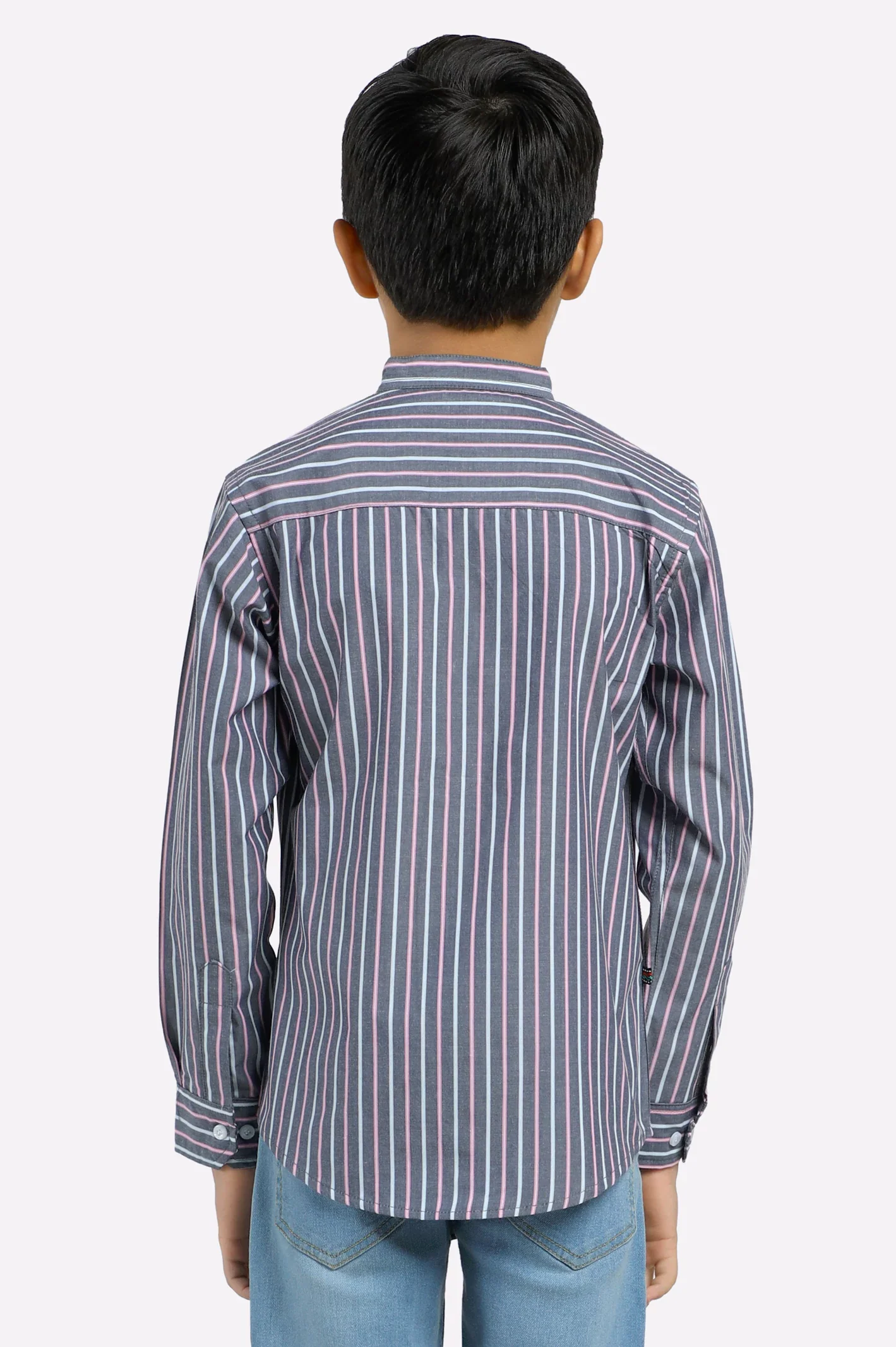 Black Striped Casual Shirt - Image 3