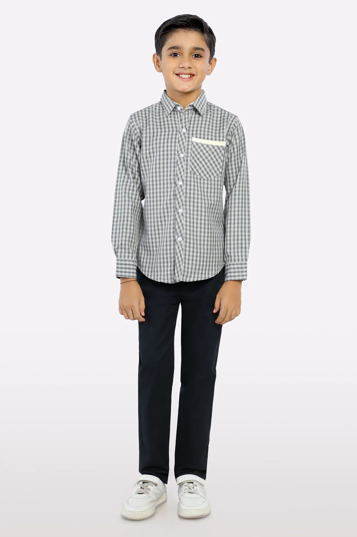 Lime Green Tattersall Check Casual Shirt - Image 2