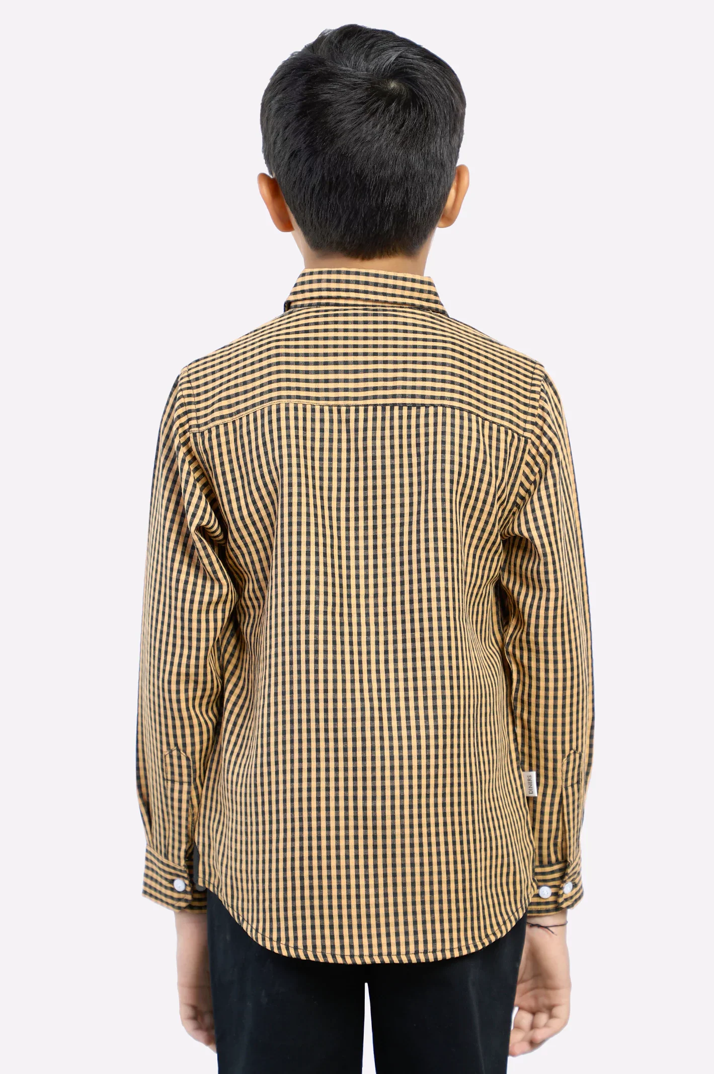 Mustard Gingham Check Casual Shirt - Image 3