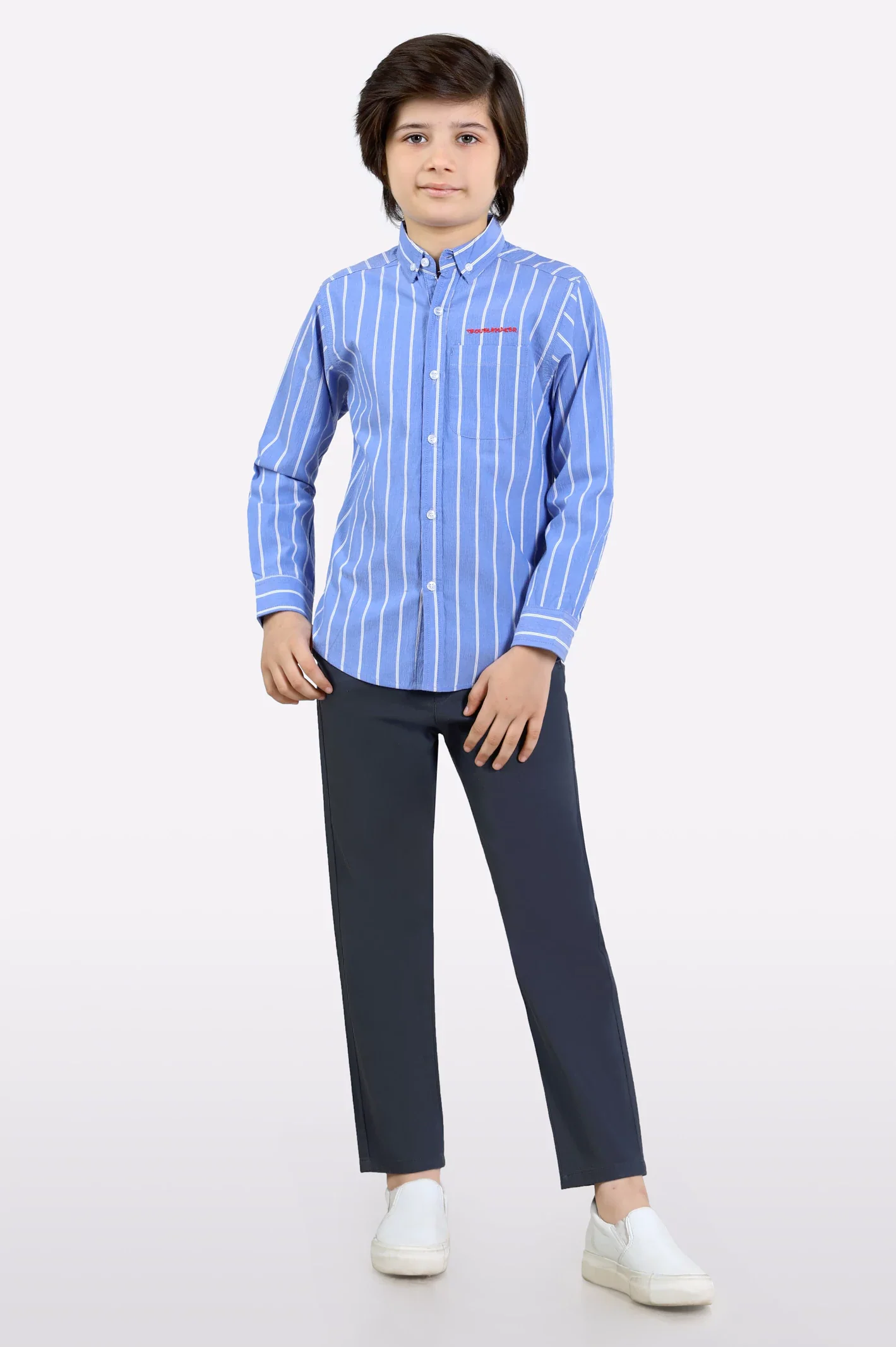 Light Blue Stripes Casual Shirt - Image 2