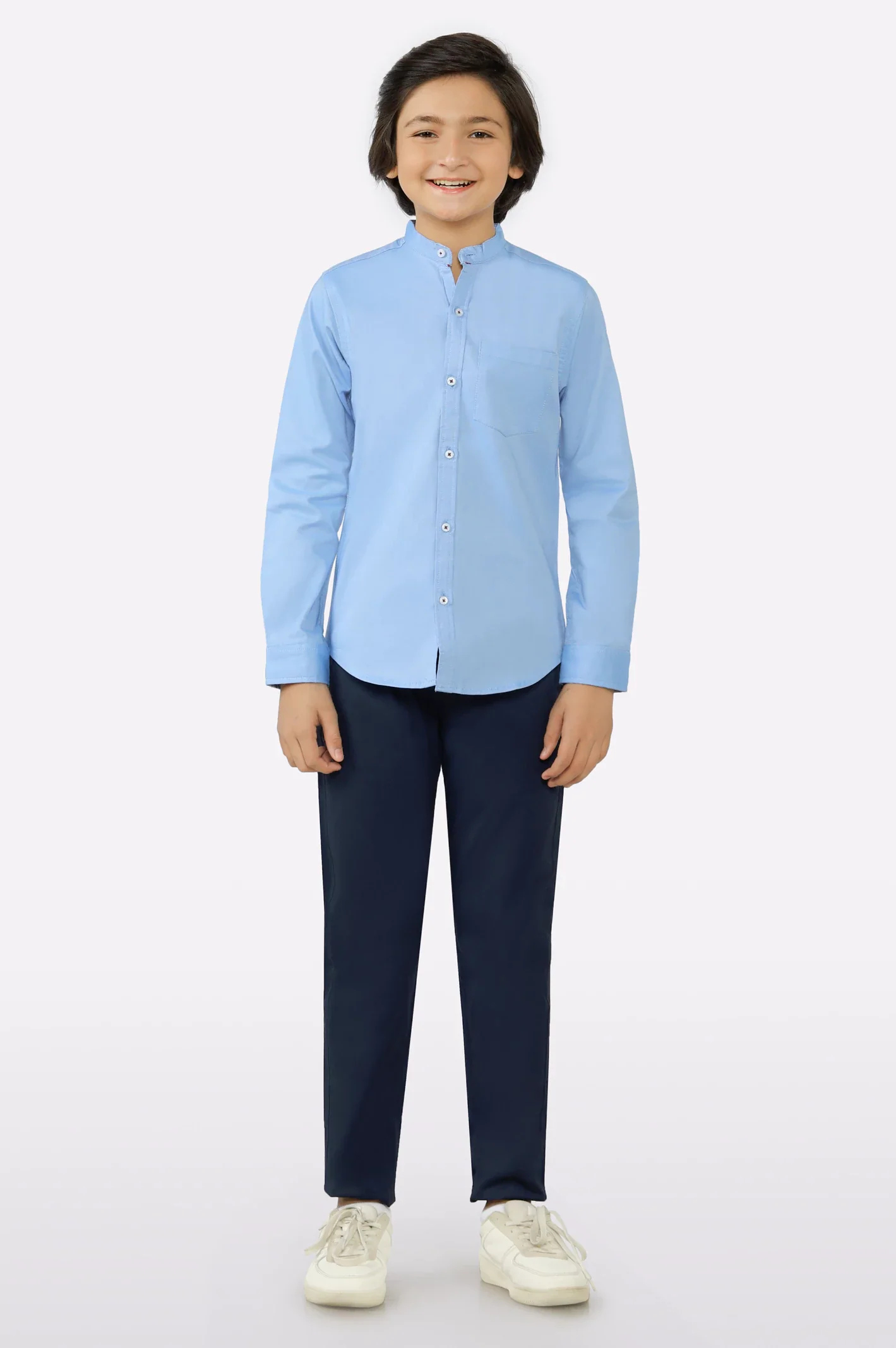 Light Blue Textured Casual Shirt - Image 2