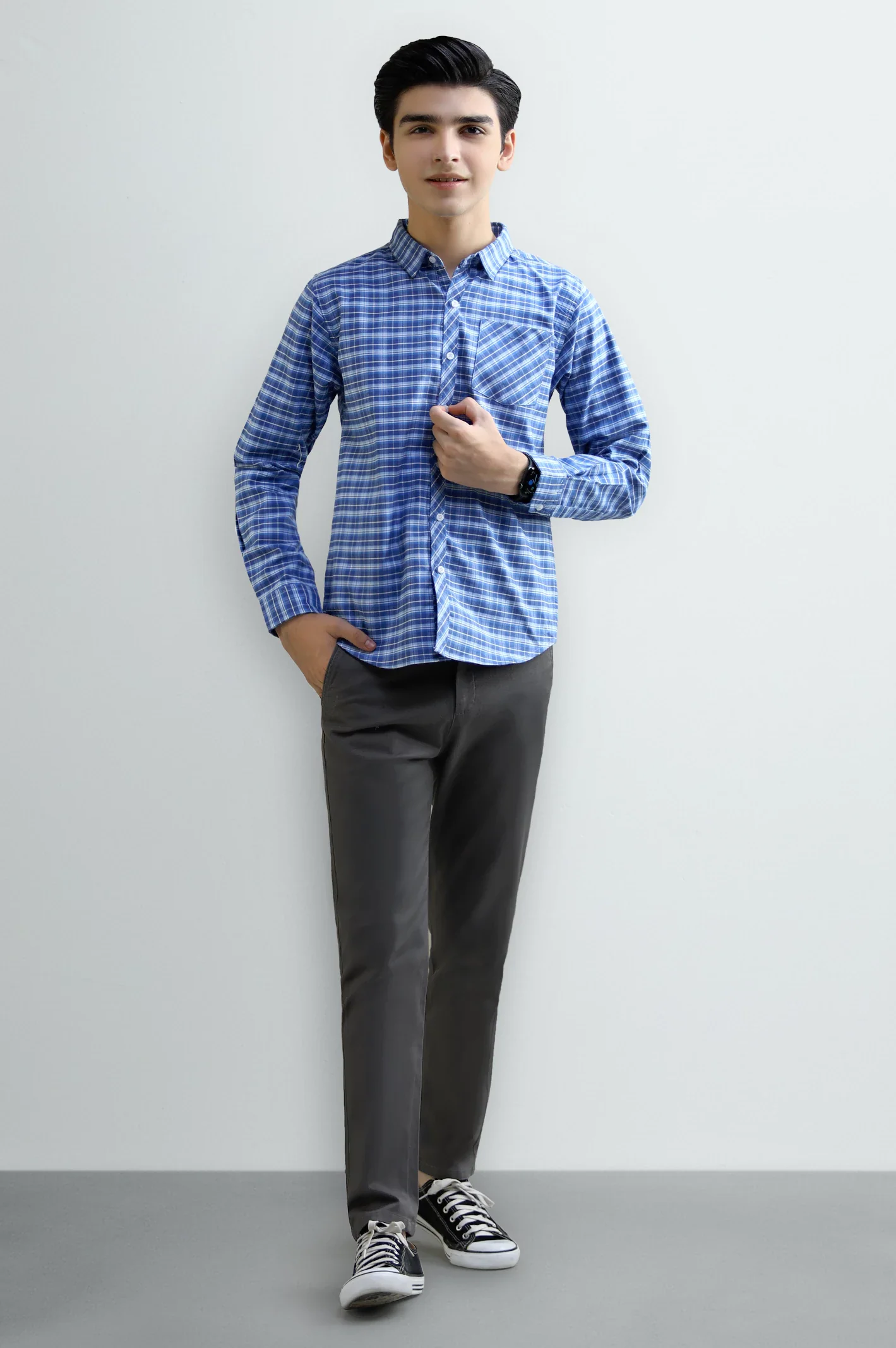 Plaid Check Boys Casual Shirt - Image 2