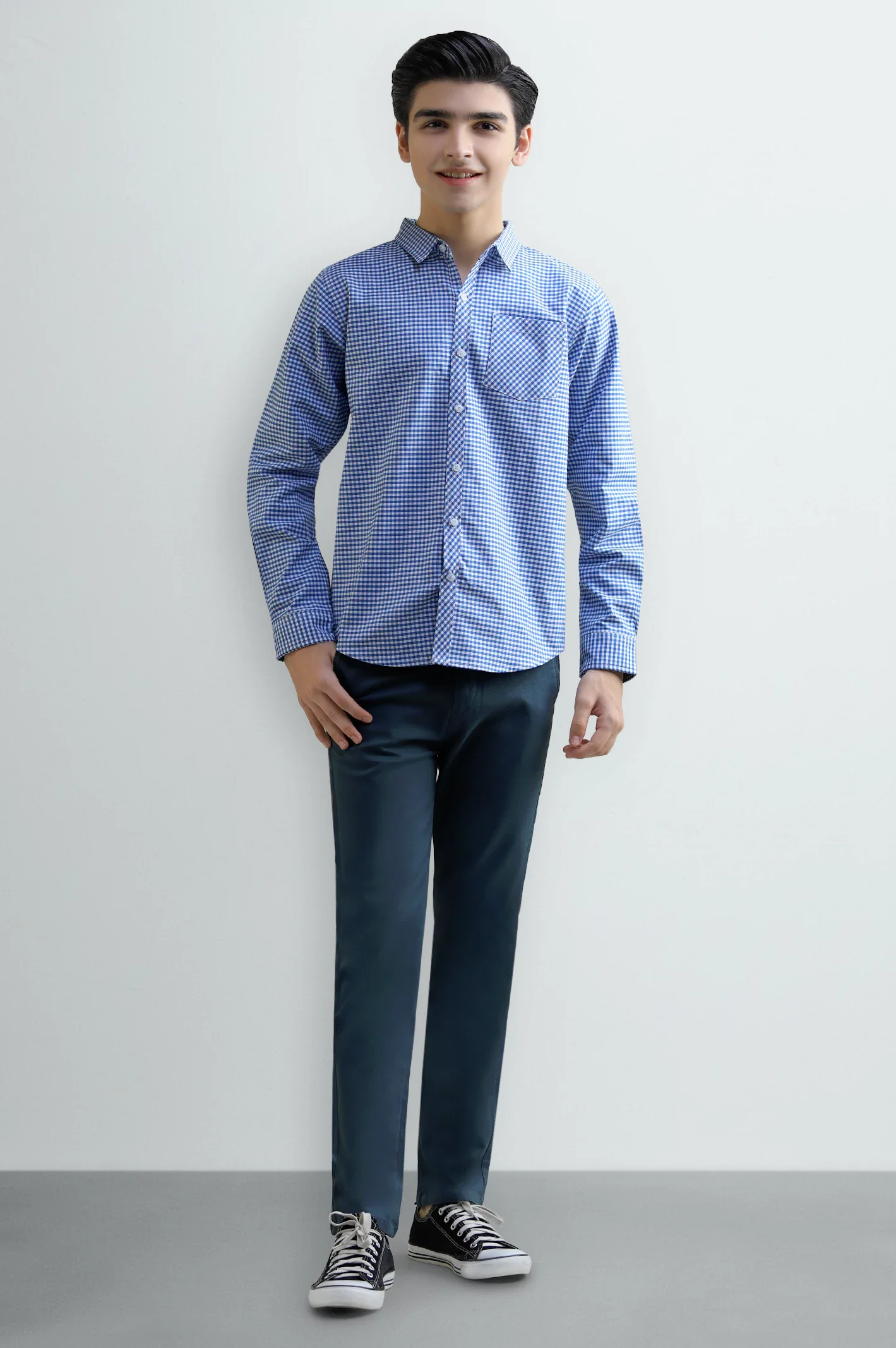 Mini-Check Boys Casual Shirt - Image 2