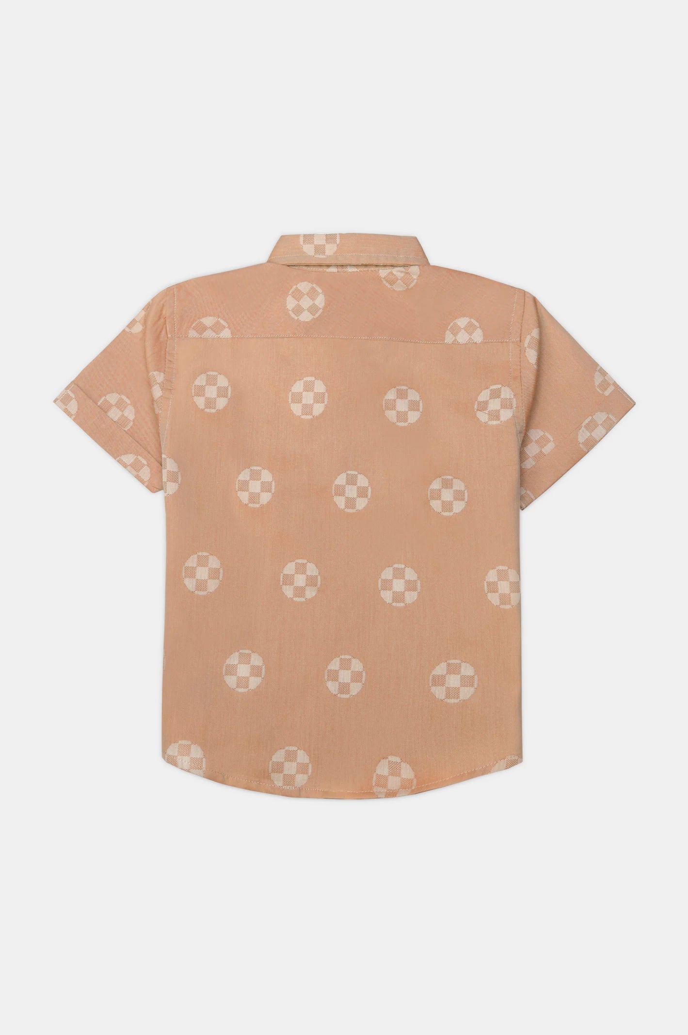 Light Orange Printed Casual Shirt - Image 3