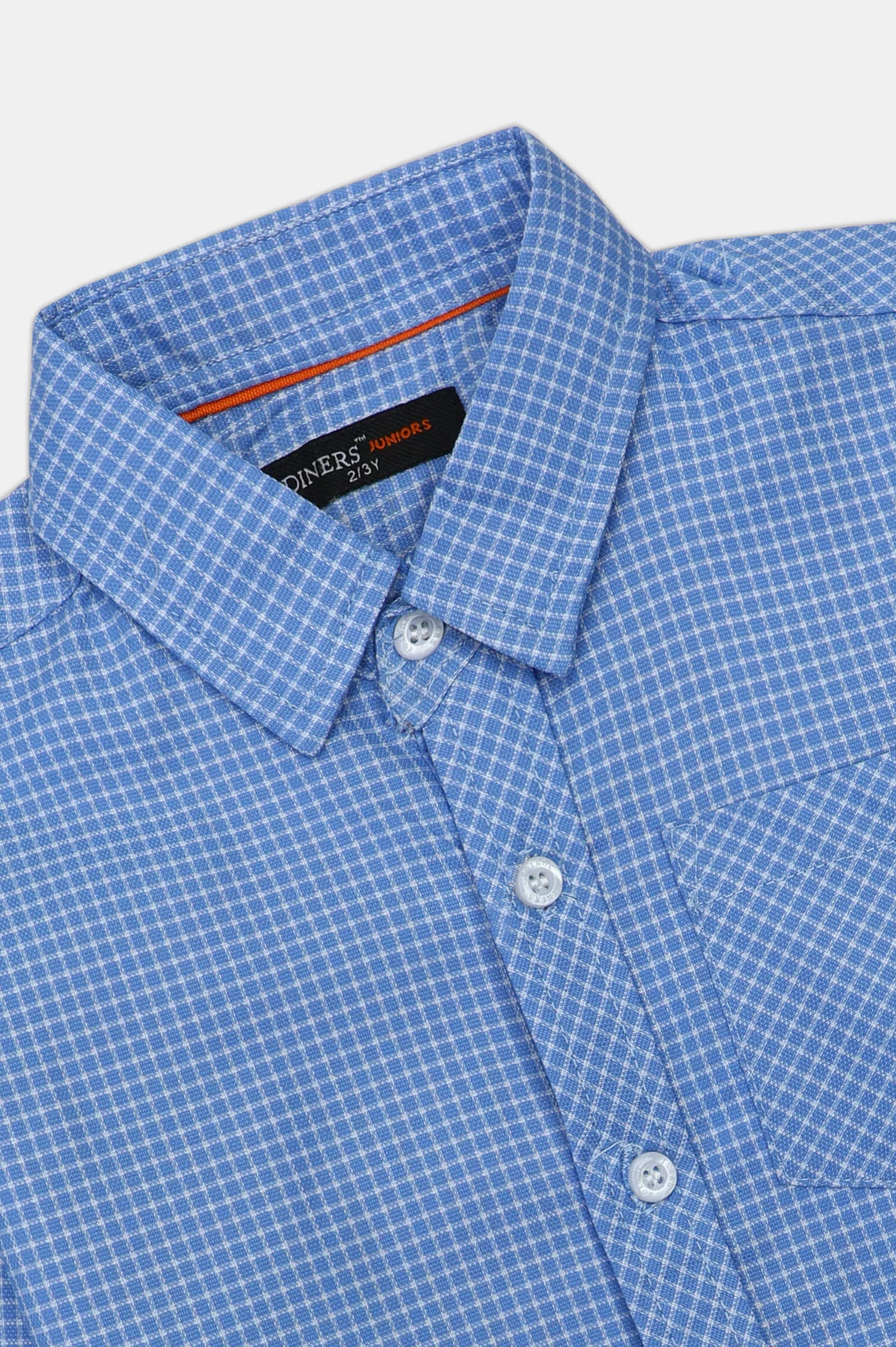 Blue Mini-Check Boys Casual Shirt - Image 2